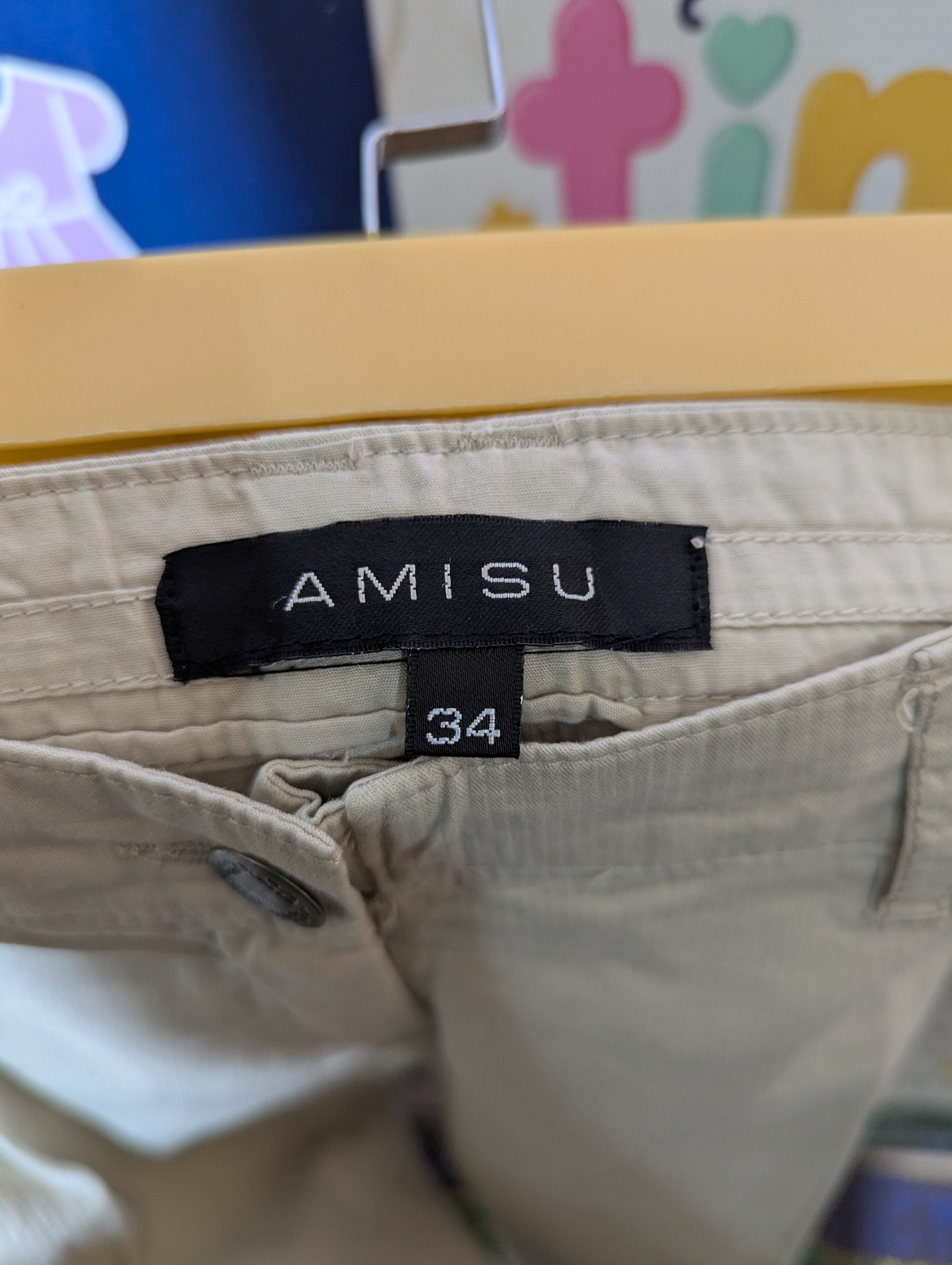 AMISU Girls Casual Beige Knee-Length Shorts - Size 34 (Estimated Age 14-16) AB1