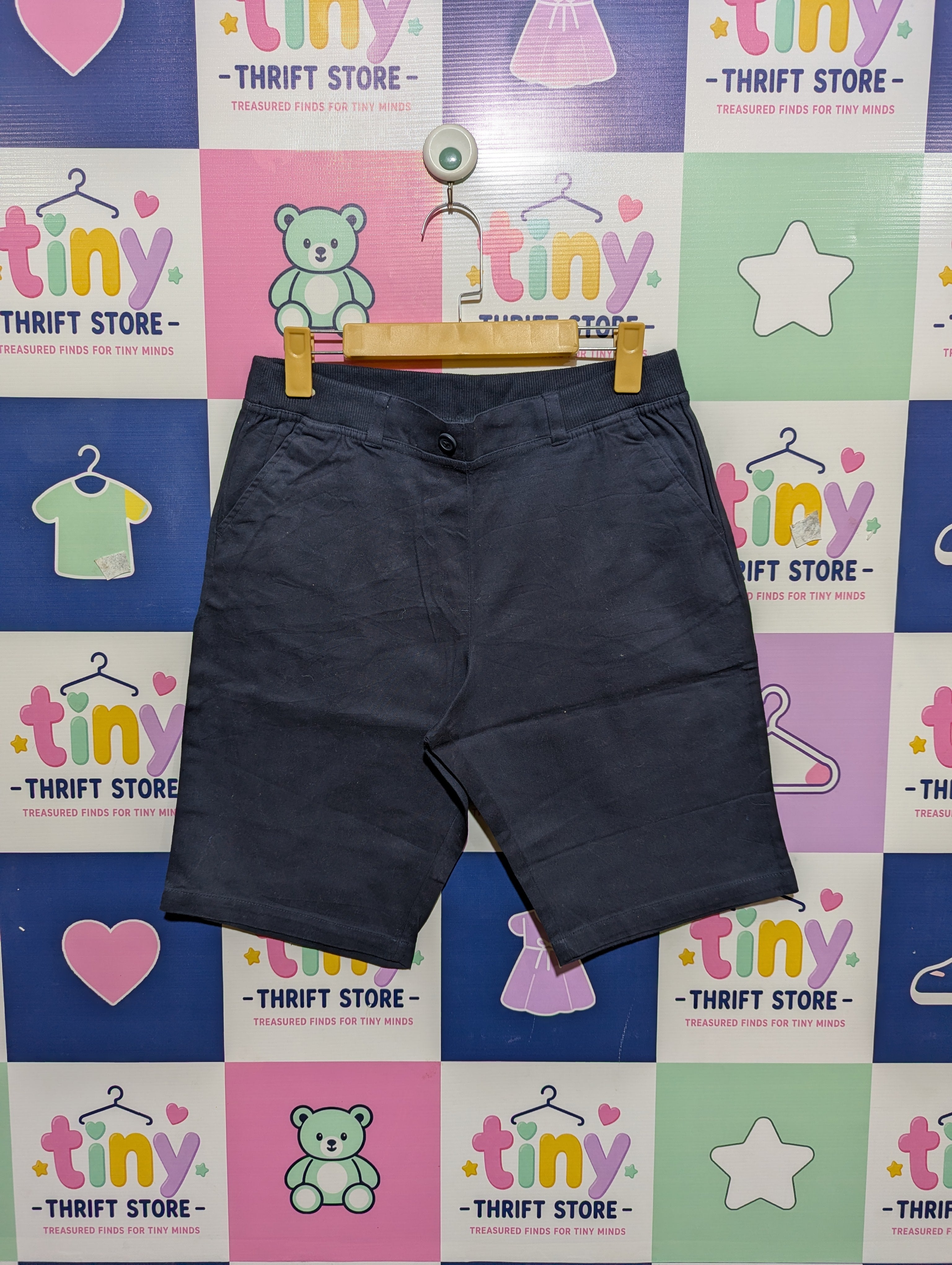 IZOD Boys Navy Blue School Uniform Chino Shorts - Size 16.5 Plus (Estimated Age 14-16) AB1