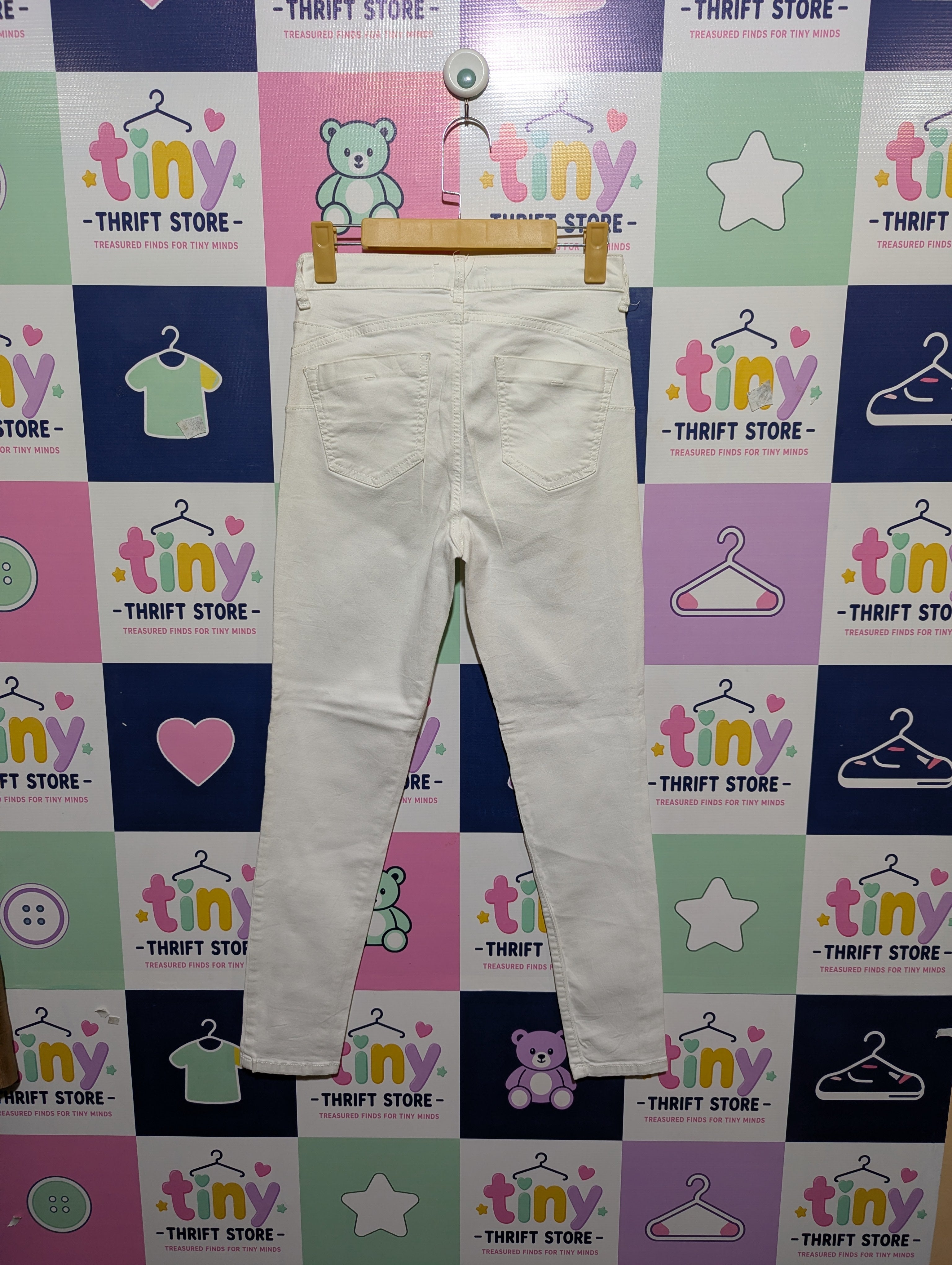 Koton Jeans Girls/Teen White "Kate" Slim-Fit Denim Pants - Size Estimated Age 14-15 Years AB1