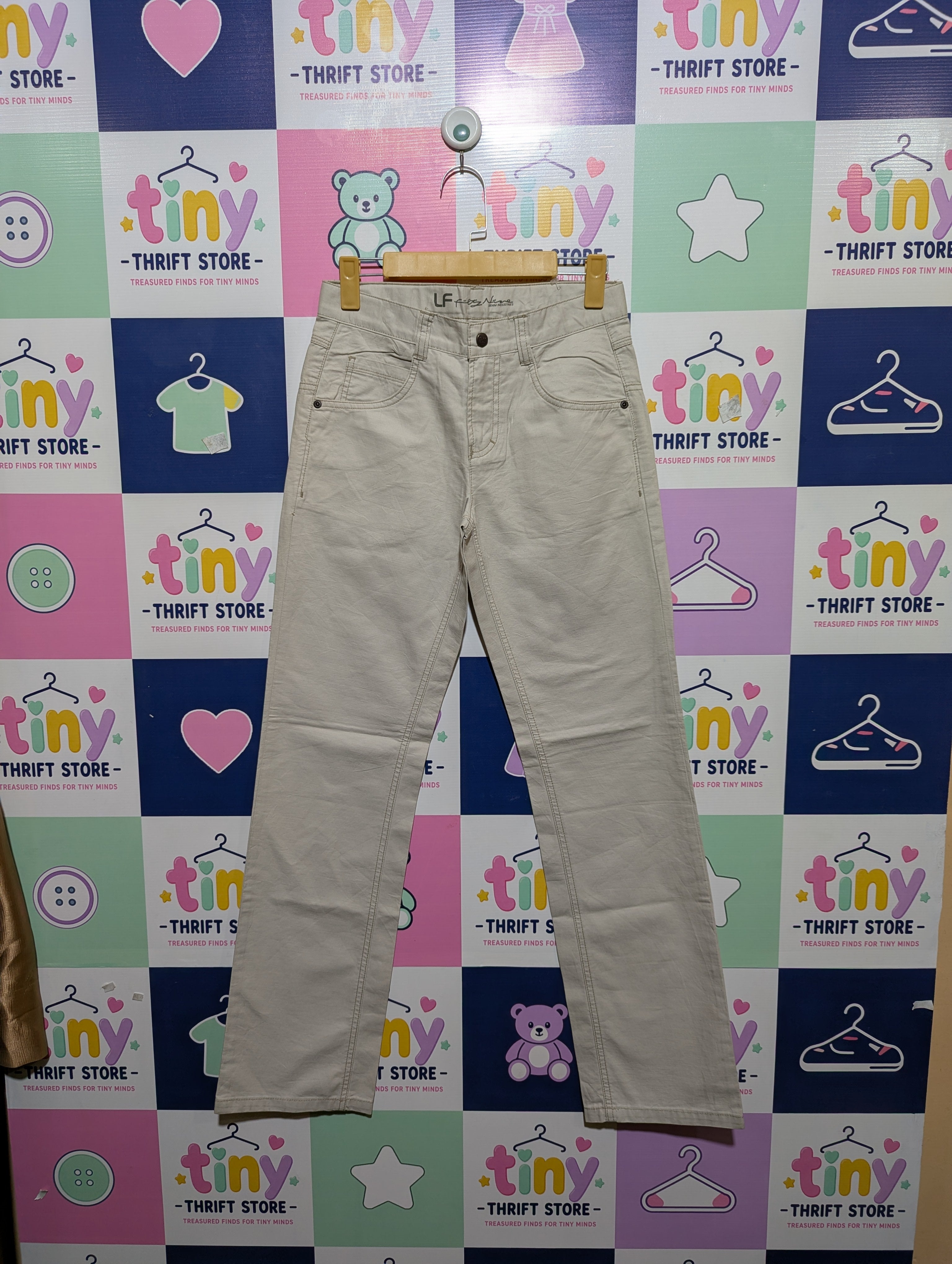 Lemmi Boys & Girls Unisex Beige Slim Fit Casual Pants - Size 164 Estimated Age 15 Years AB1