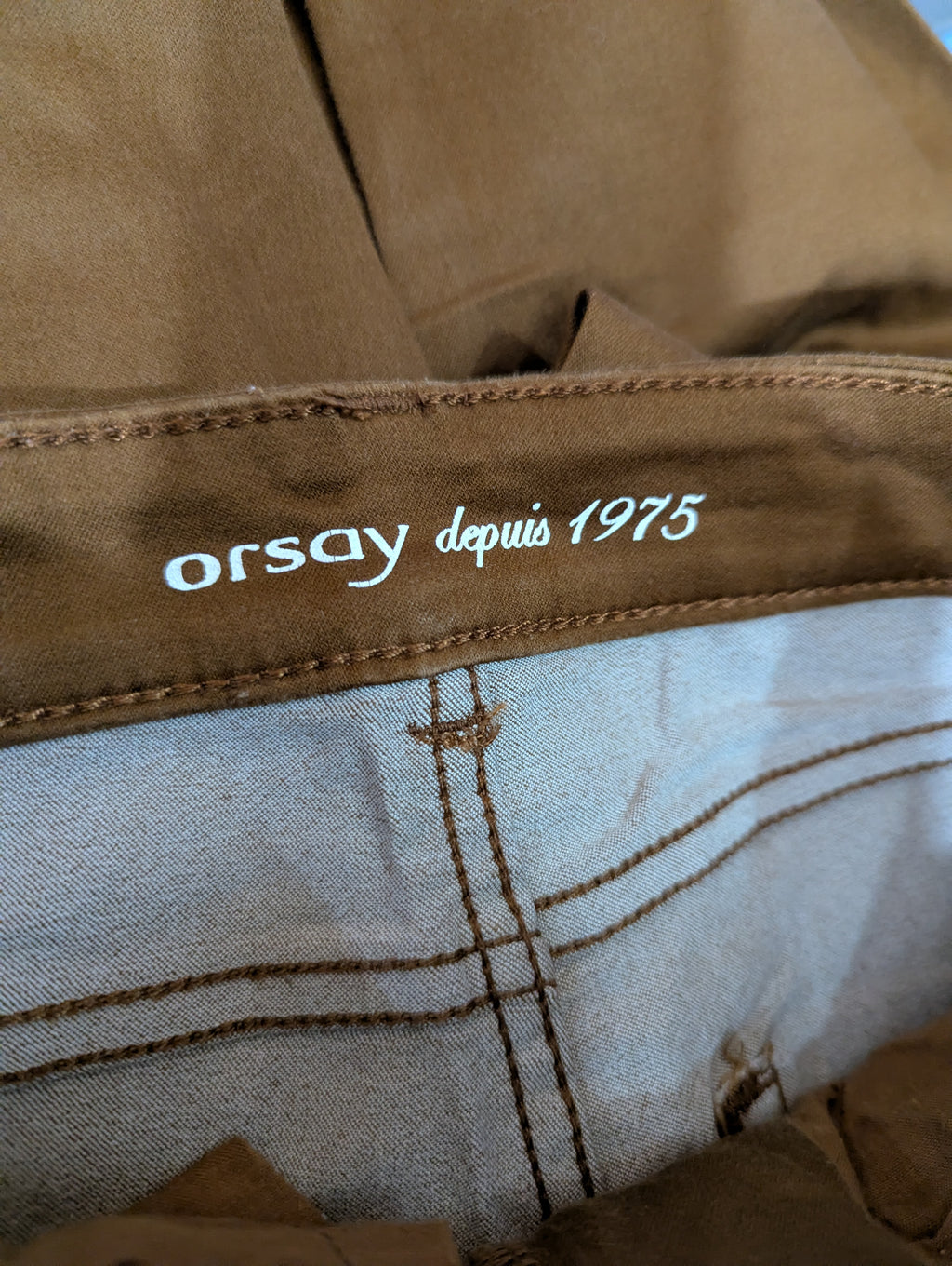 Orsay Girls/Teen Solid Brown Slim-Fit Denim Pants - Size Estimated Age 14-15 Years AB1