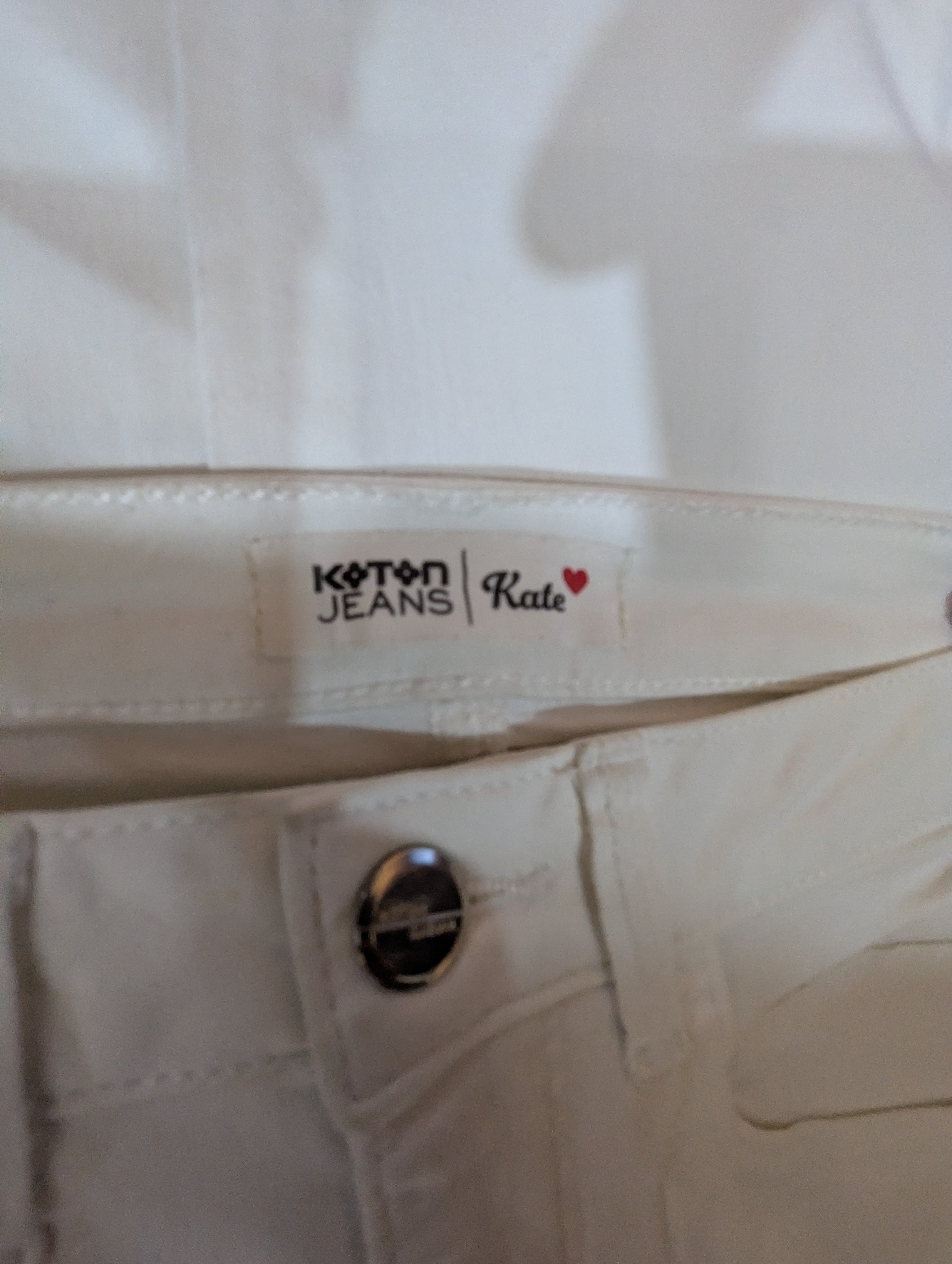 Koton Jeans Girls/Teen White "Kate" Slim-Fit Denim Pants - Size Estimated Age 14-15 Years AB1
