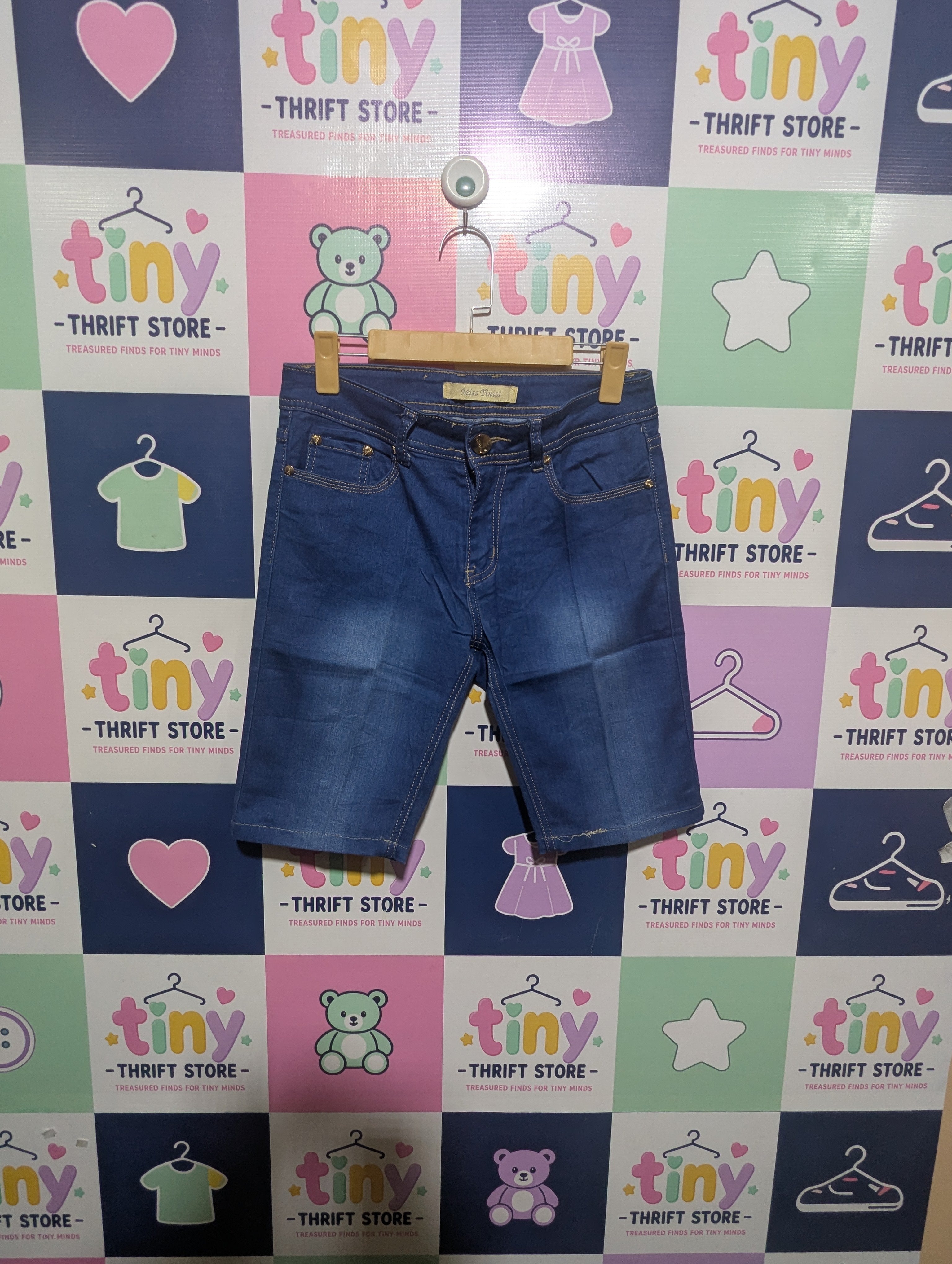 Miss Tinisi Girls/Teen Blue Denim Shorts - Size 38 Estimated Age 14-15 Years AB1