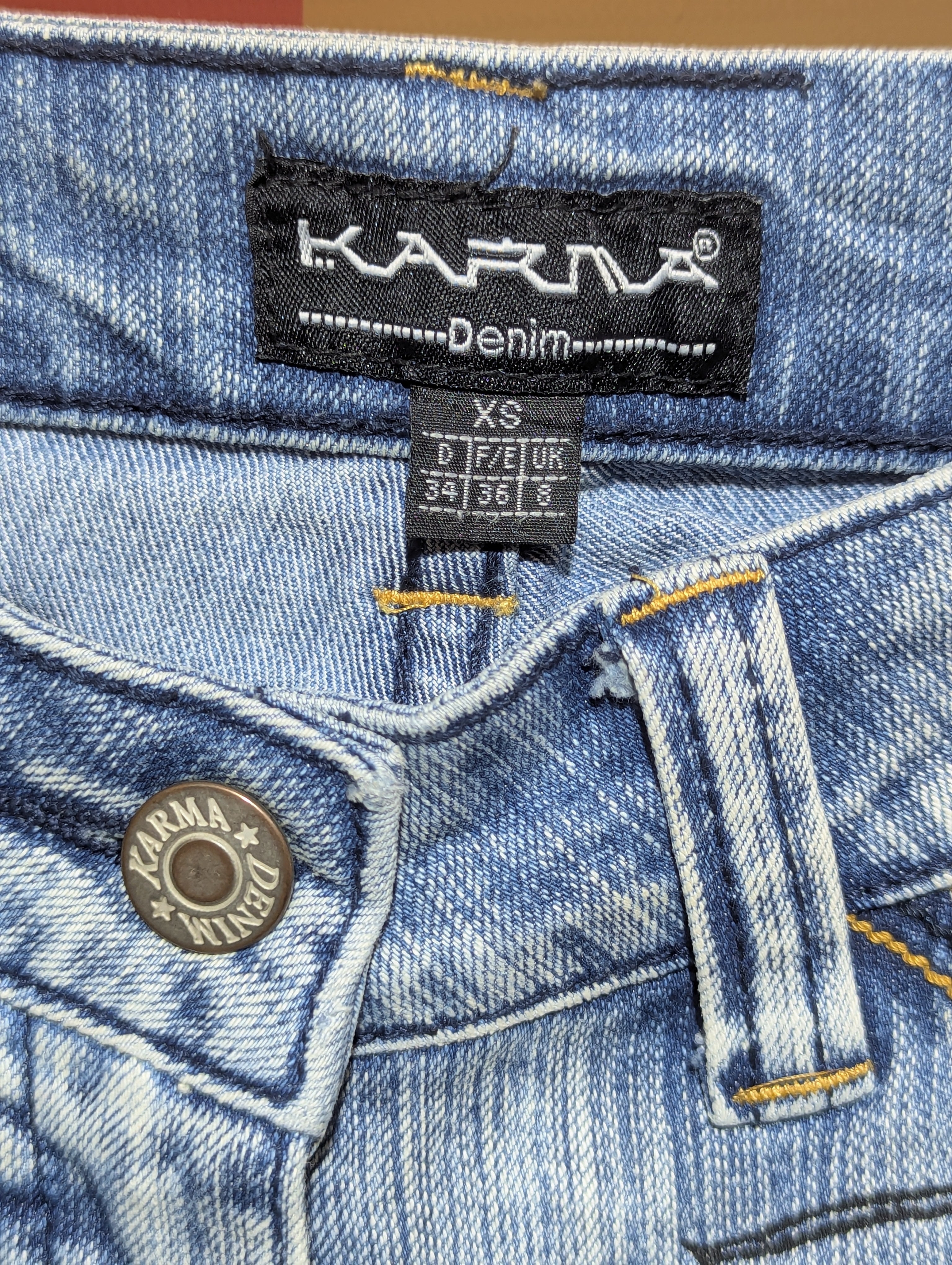 Karma Denim Girls Blue Printed Casual Shorts - Size XS Estimated Age 15 Years AB1
