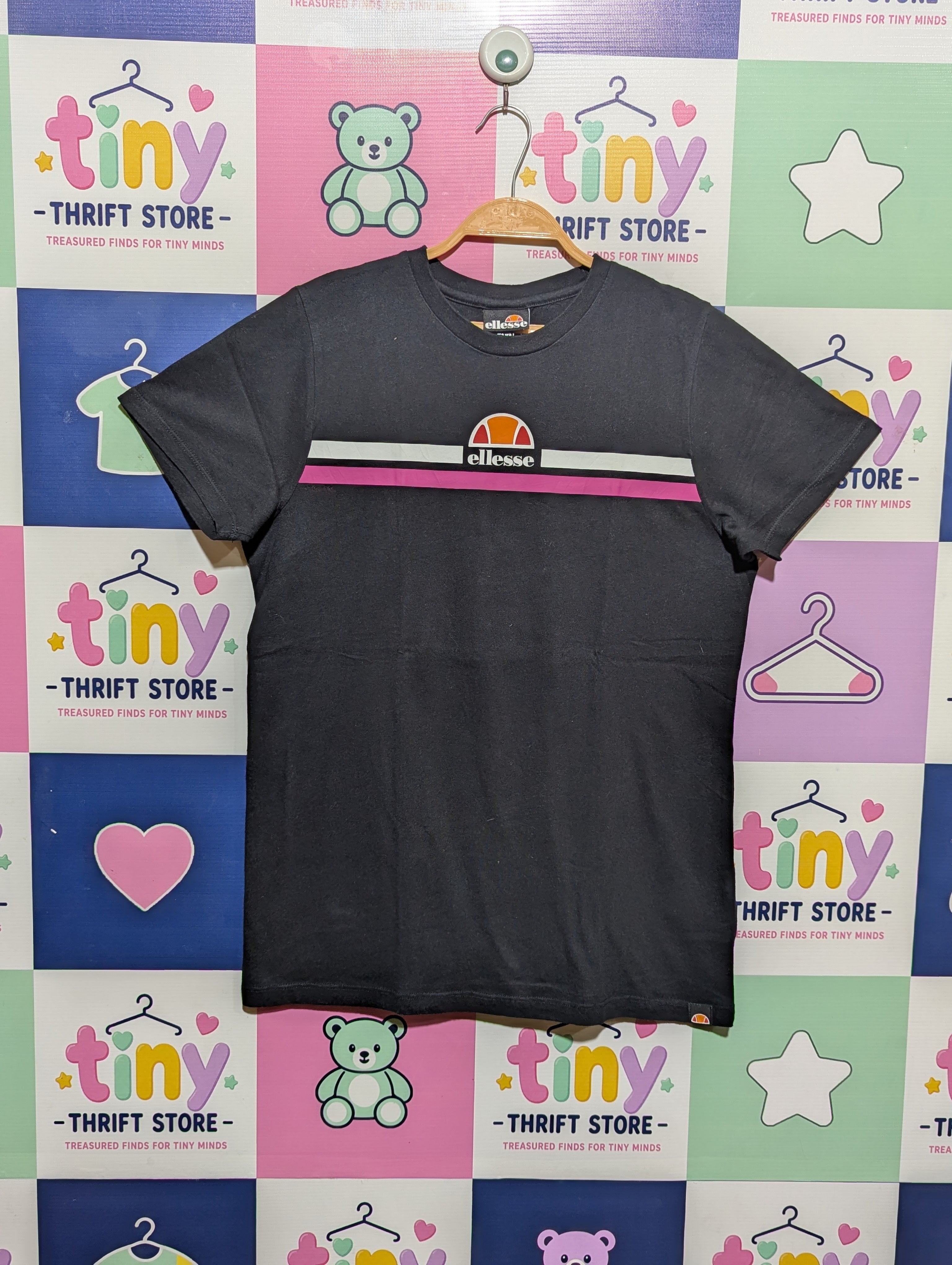 Ellesse Girls Black Sporty Logo Tee - Size 12-13 Years Estimated Age 12-13 Years AB1