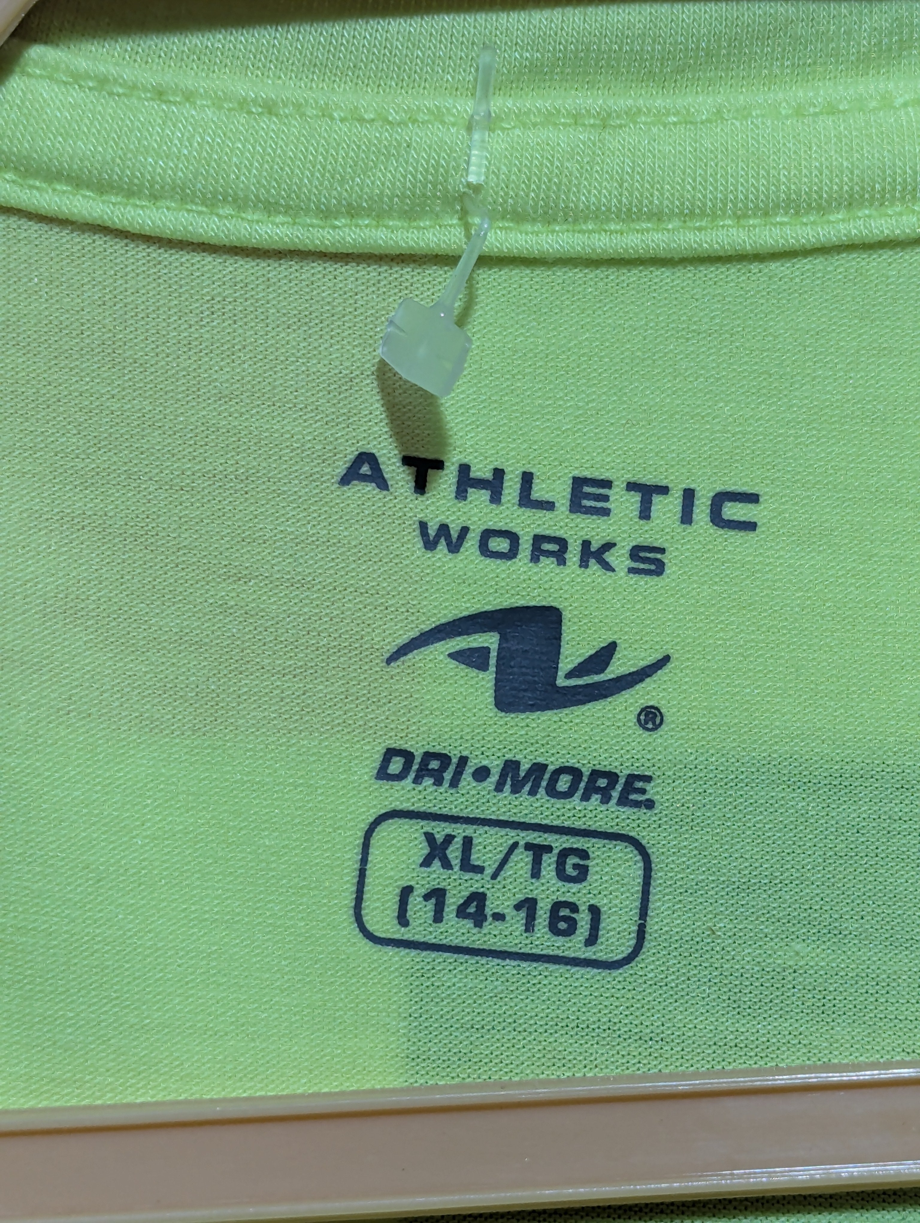 Athletic Works Girls Neon Yellow "Lightning Bolt" Graphic Tee - Size XL Estimated Age 14-16 Years AB1