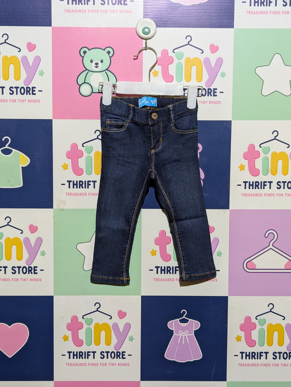 Old Navy Baby Boy Skinny Ajusté Dark Wash Denim Jeans Size: 18–24 Months AB1