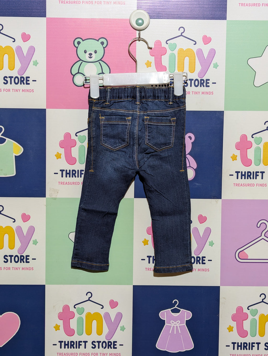 Old Navy Baby Boy Skinny Ajusté Dark Wash Denim Jeans Size: 18–24 Months AB1