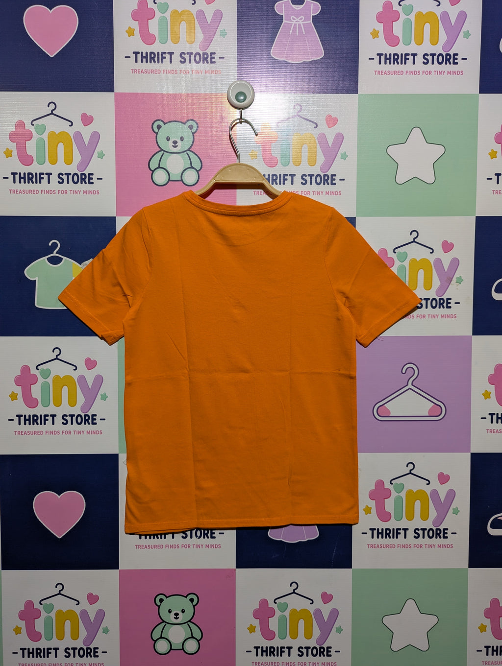 Cat & Jack Girls Orange "Pumpkin Heart" Graphic Tee - Size Estimated Age 10-12 Years AB2