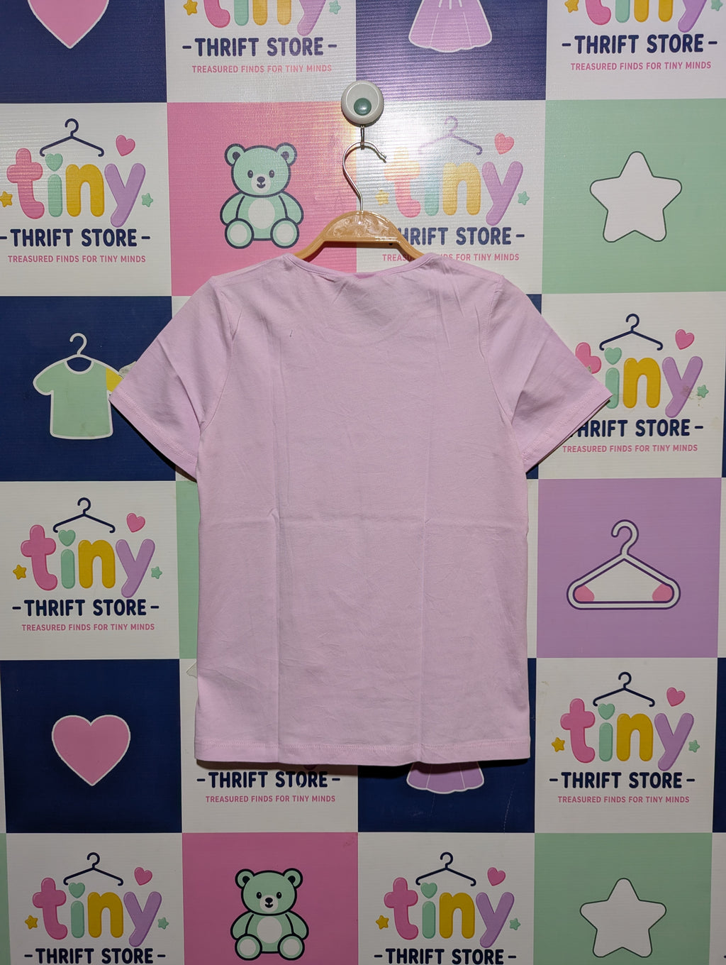 Peter Alexander Girls Pastel Pink "Cat Graphic" Short Sleeve Tee - Size Estimated Age 12 Years AB2