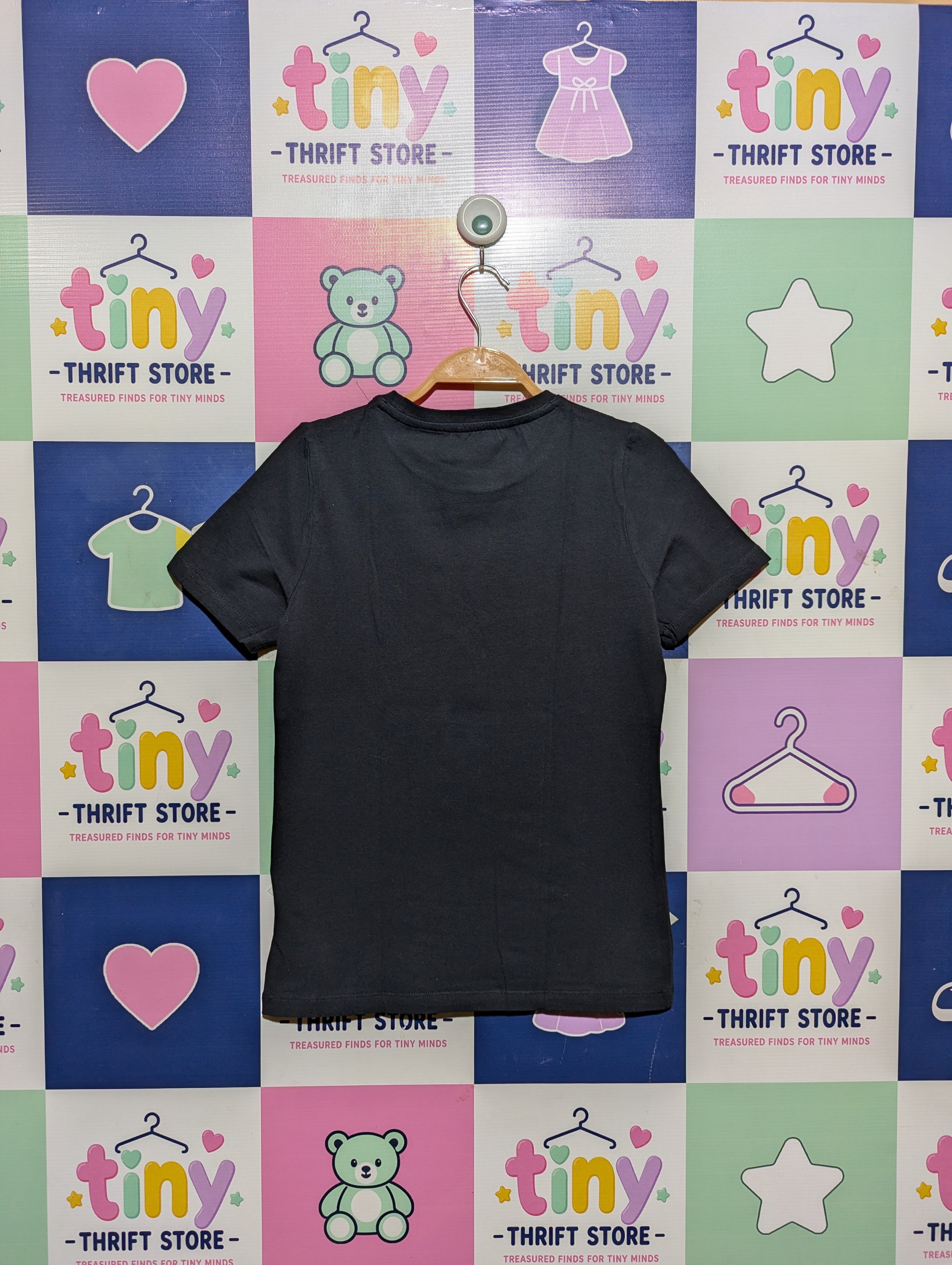 Name It Girls Black "Heart Hands" Graphic Tee - Size Estimated Age 11-12 Years AB2