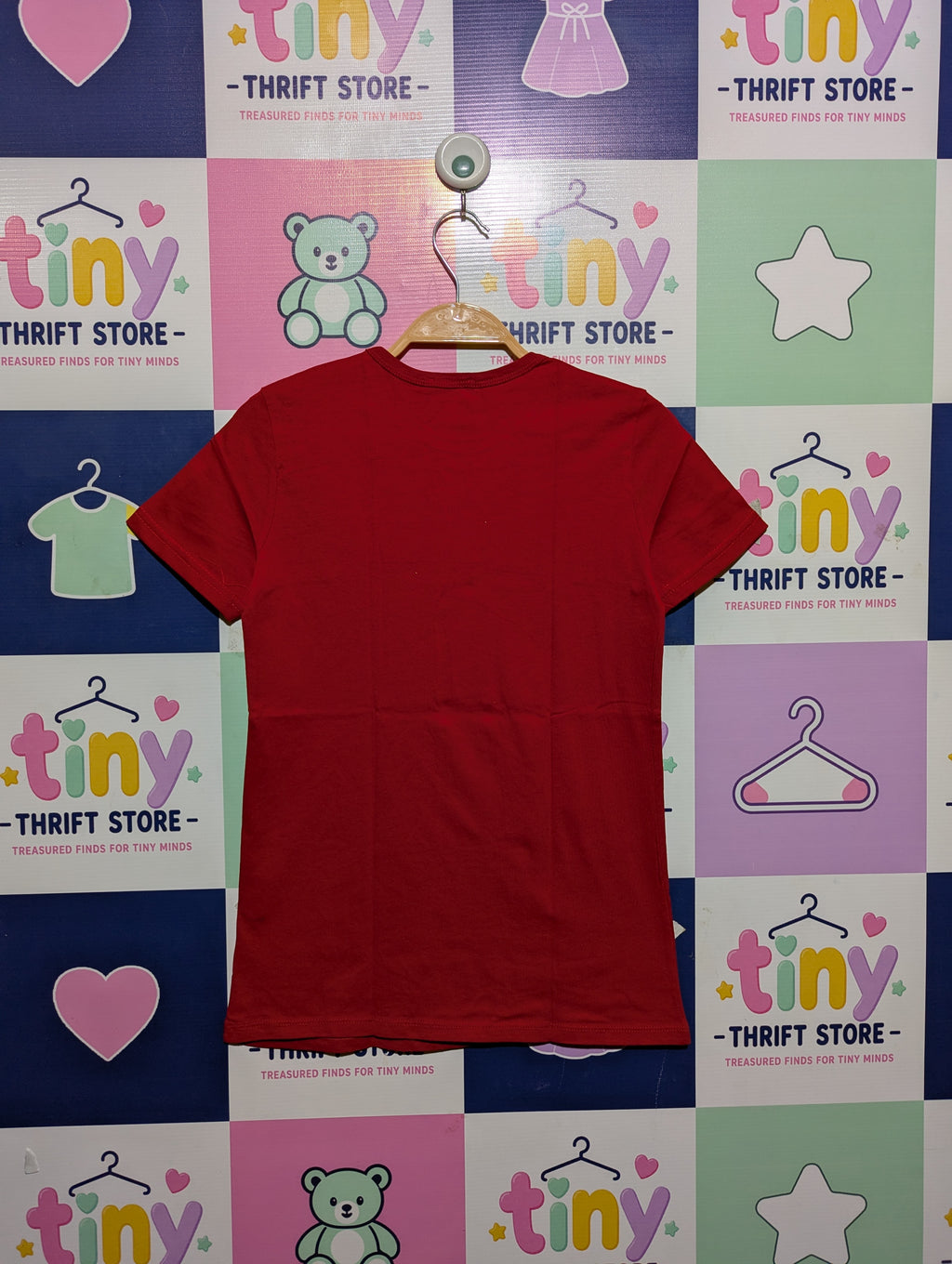 United Colors of Benetton Girls Red "CHIC" Graphic Tee - Size Estimated Age 10-11 Years AB2