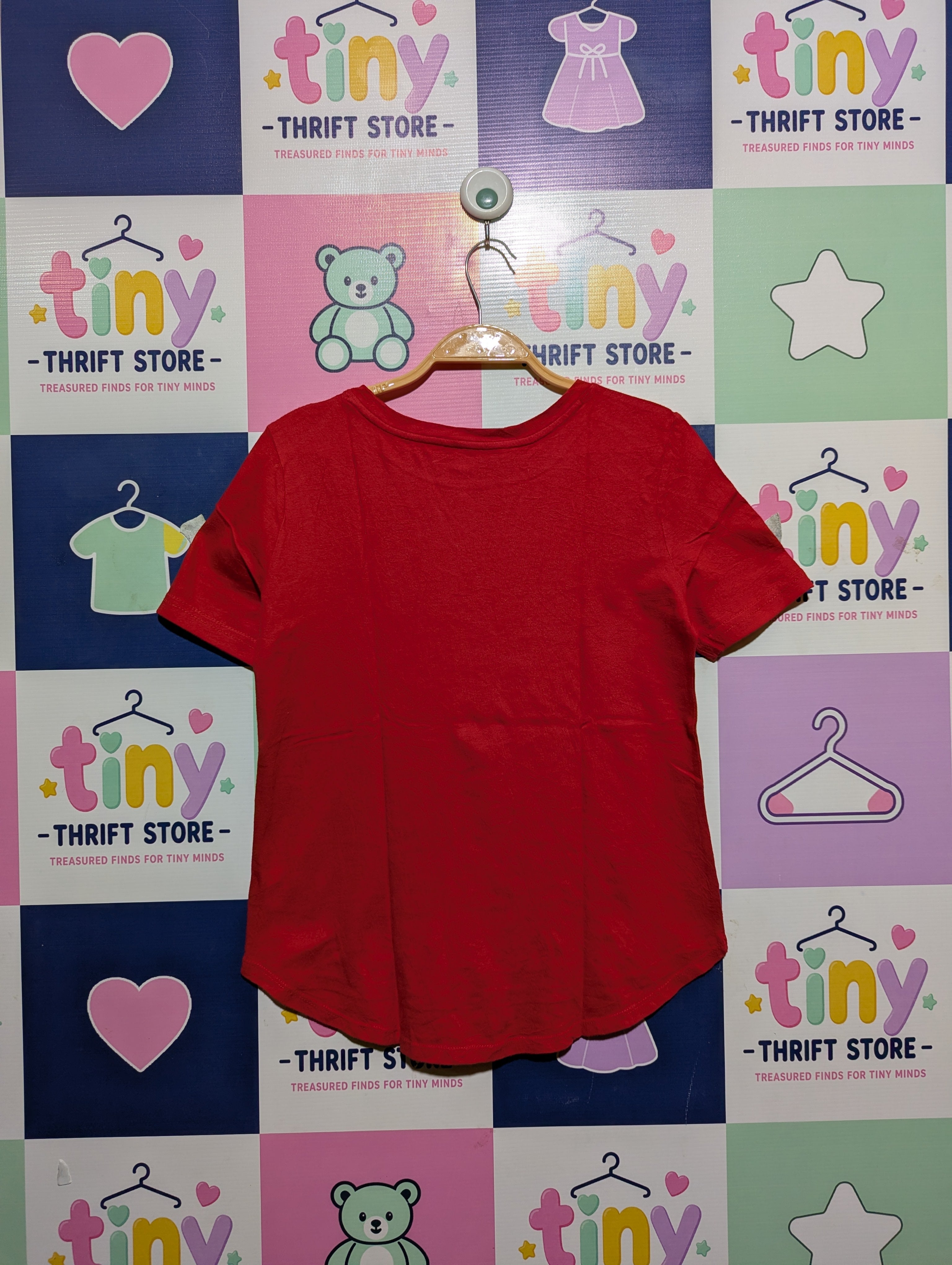Gap Kids Girls Red Sequin Heart Graphic Tee - Size Estimated Age 10-11 Years AB2