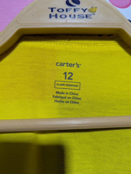 Carter's Girls Bright Yellow Sleeveless Ruffle Hem Tank Top - Size 12 Estimated Age 12 Years AB2