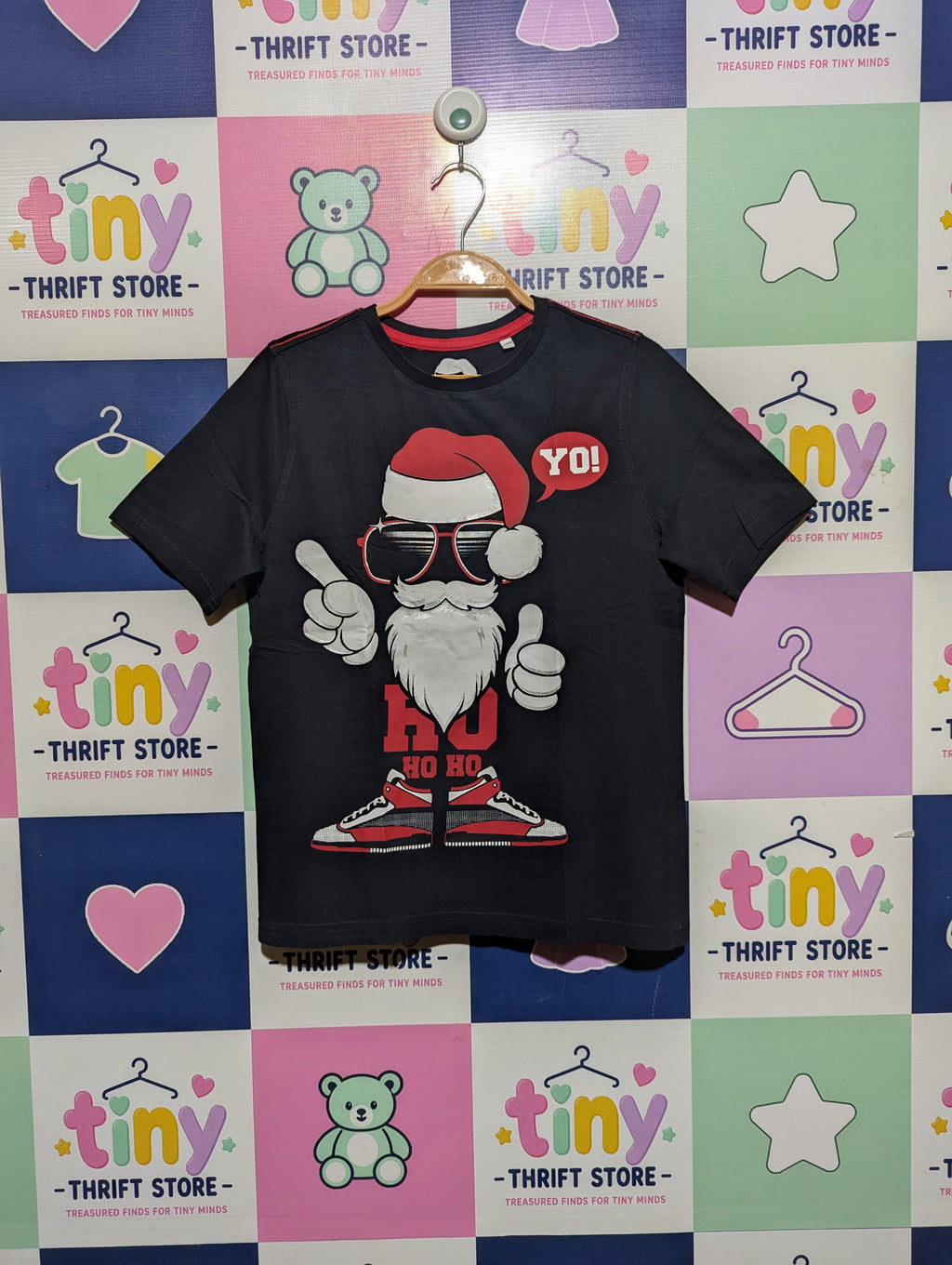 Here+There C&A Boys "Santa Claus" Graphic Tee - Size 146/152 Estimated Age 10-12 Years AB2