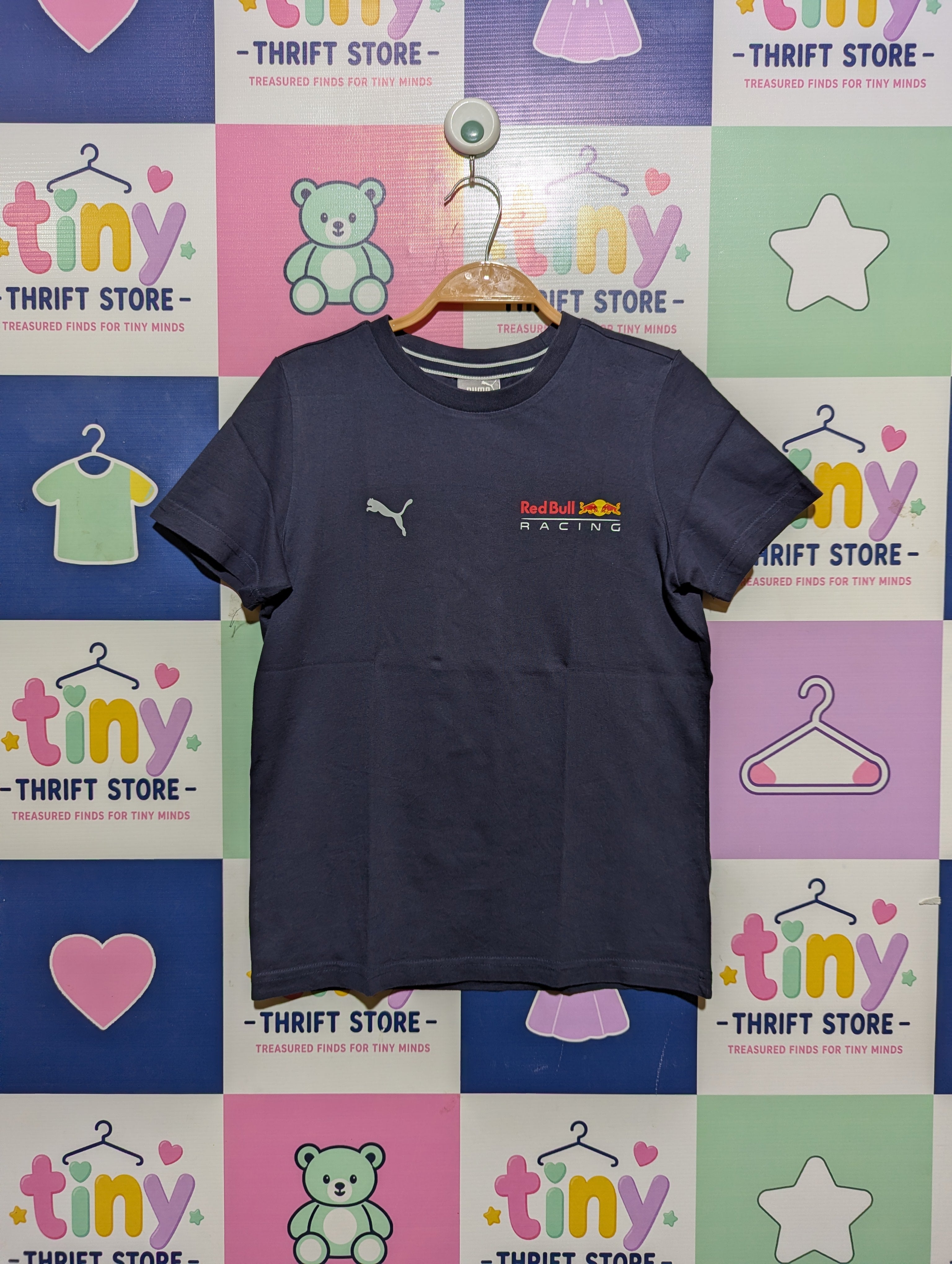 Puma Boys Navy Blue "Red Bull Racing" Graphic Tee - Size 11-12Y Estimated Age 11-12 Years AB2