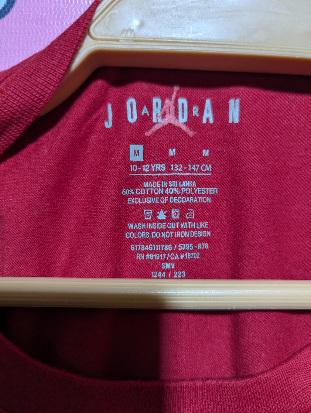Jordan Boys Red "23" Graphic Tee - Size M (10-12 Years) Estimated Age 10-12 Years AB2