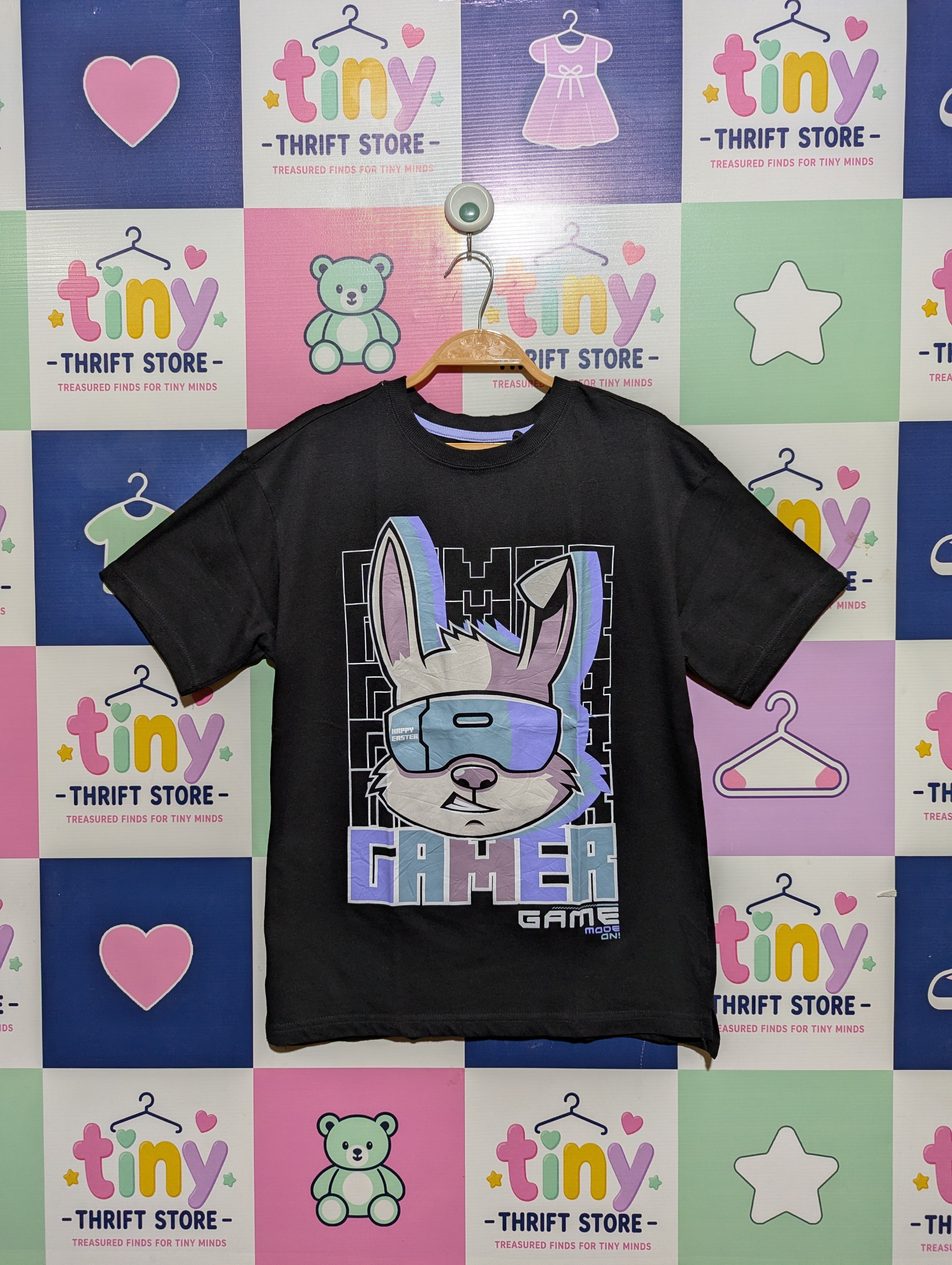 Favourites Boys Black "Gamer" Graphic Tee - Size 12 Estimated Age 11-12 Years AB2