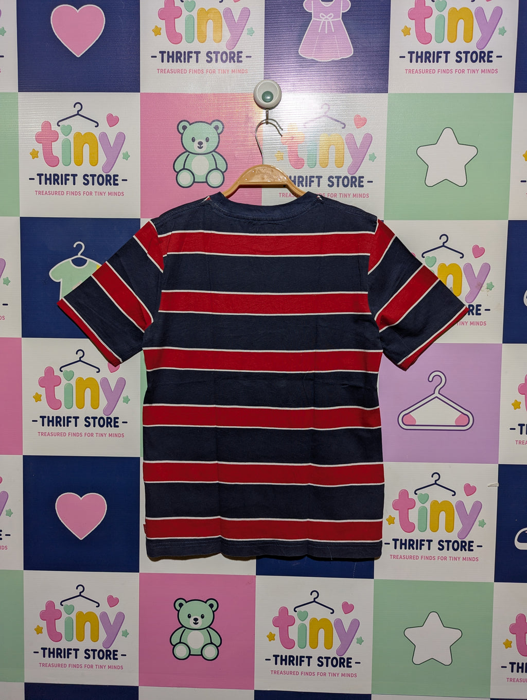 Levi's Boys Navy & Red Striped "Graphic" Tee - Size M (10-12Y) Estimated Age 10-12 Years AB2