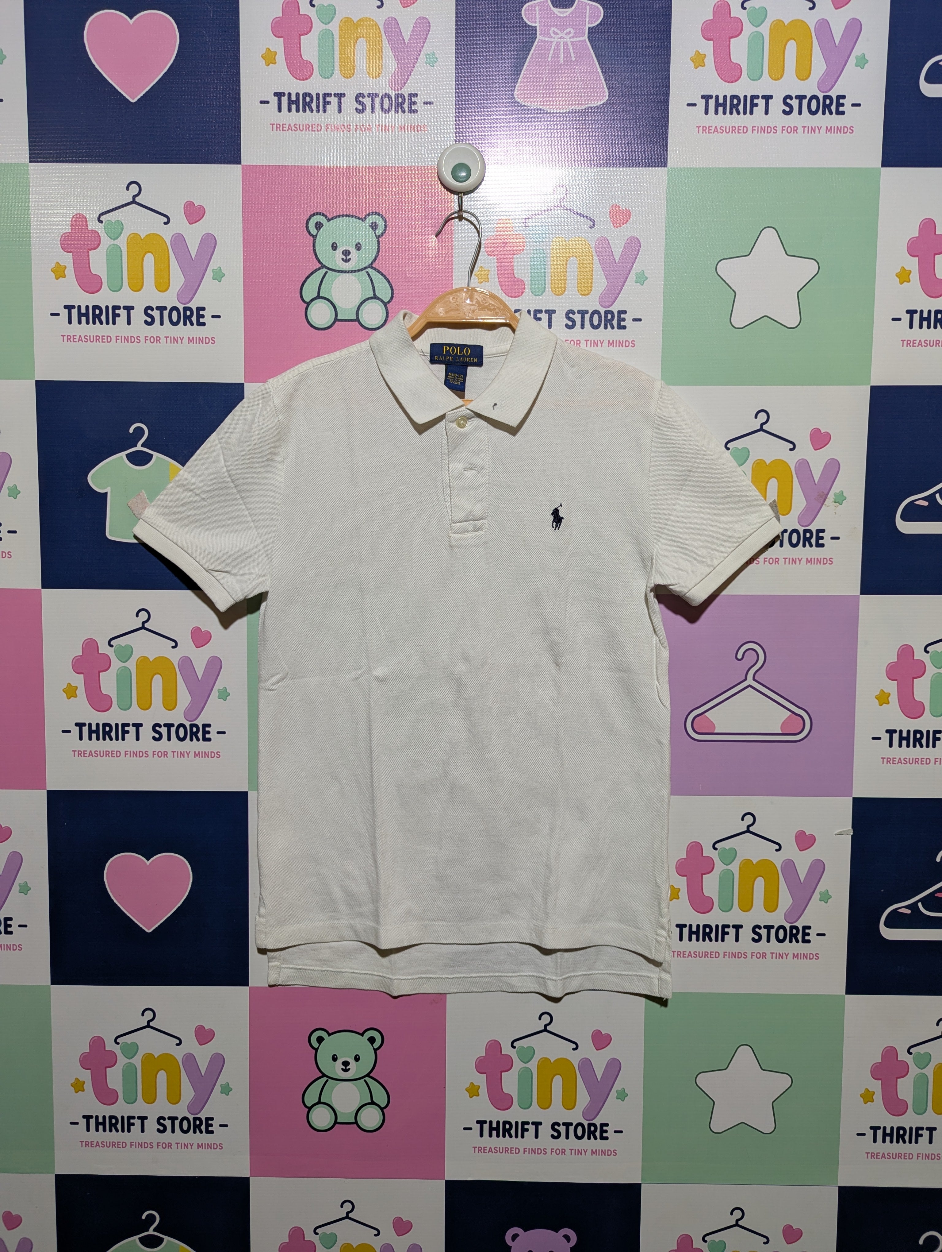 Polo Ralph Lauren Boys Classic White Polo Shirt - Size M (10-12Y) Estimated Age 10-12 Years AB2