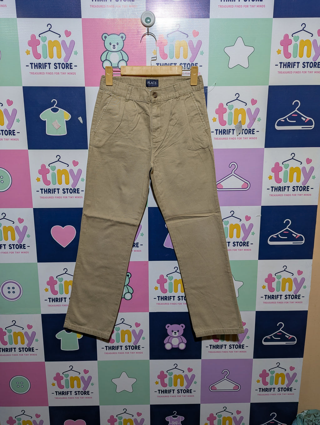 The Children's Place Boys Khaki Casual Pants - Size 12 Estimated Age 12 Years AB2