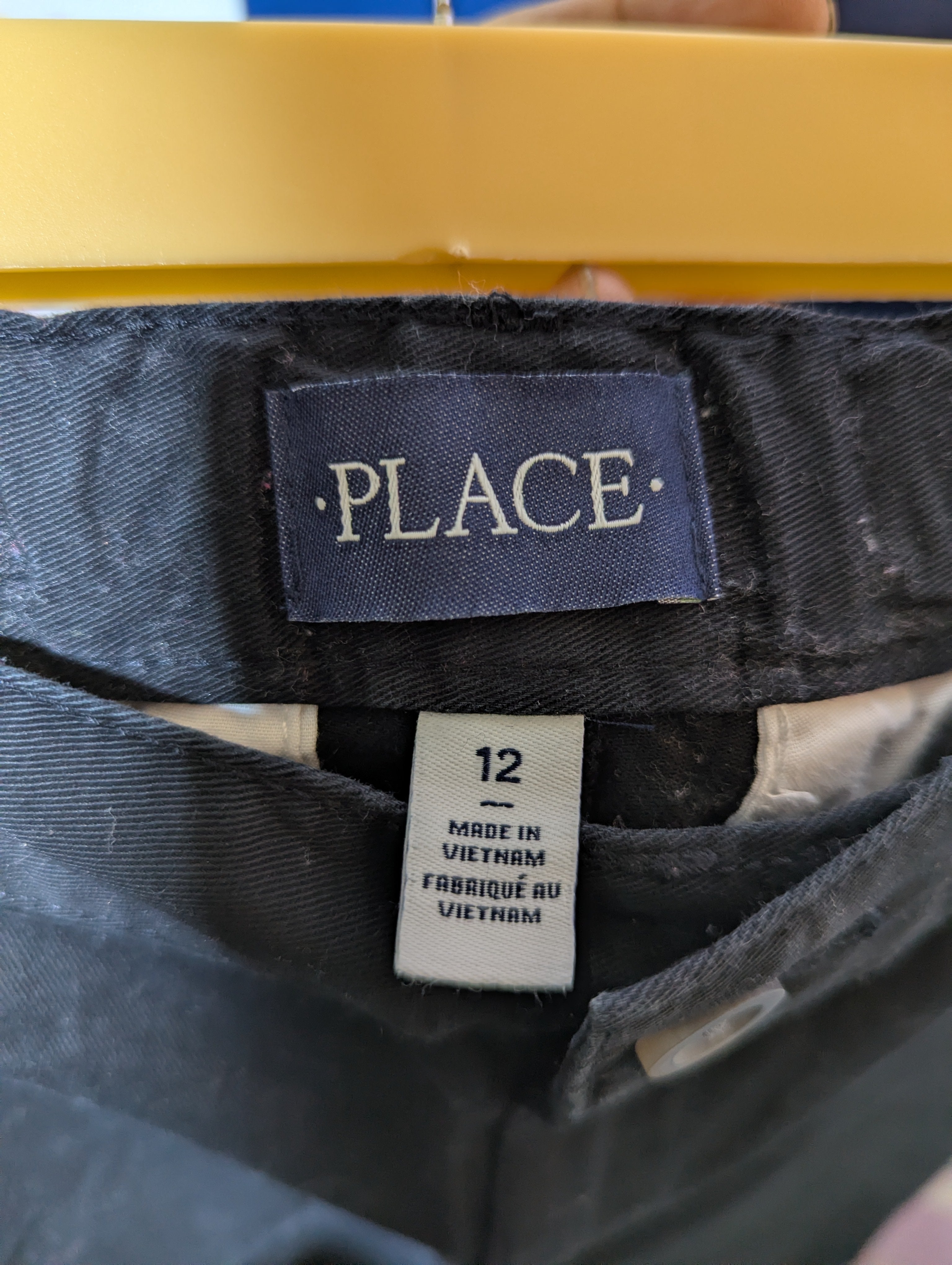 The Children's Place Boys Solid Black Adjustable Waist Pants - Size Estimated Age 10-12 Years AB2
