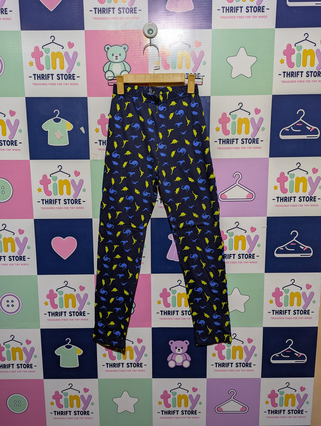 Nextenso Boys Navy Blue "Dinosaur Pattern" Leggings - Size 12 (Estimated Age 11-12 Years) AB2