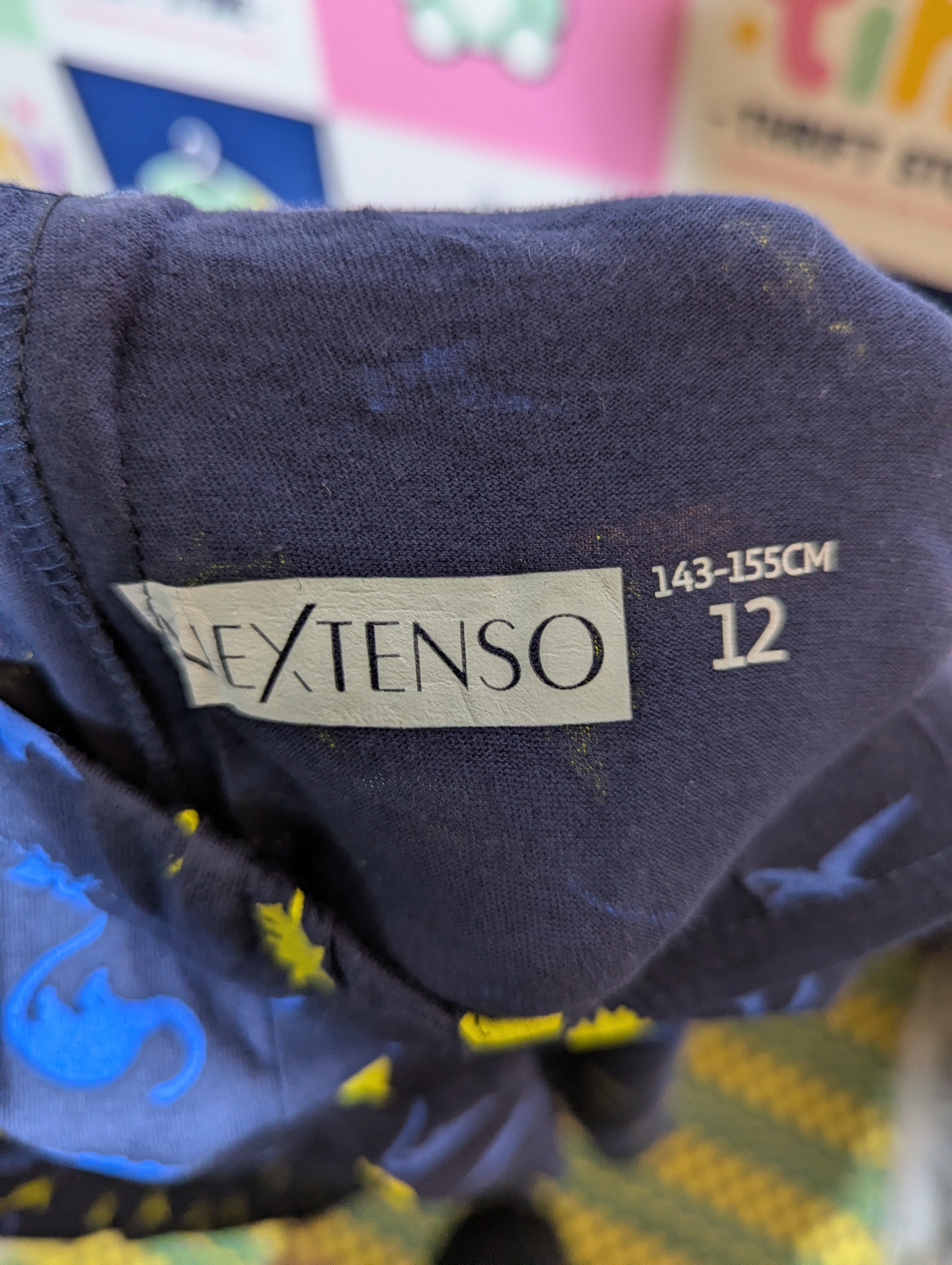 Nextenso Boys Navy Blue "Dinosaur Pattern" Leggings - Size 12 (Estimated Age 11-12 Years) AB2