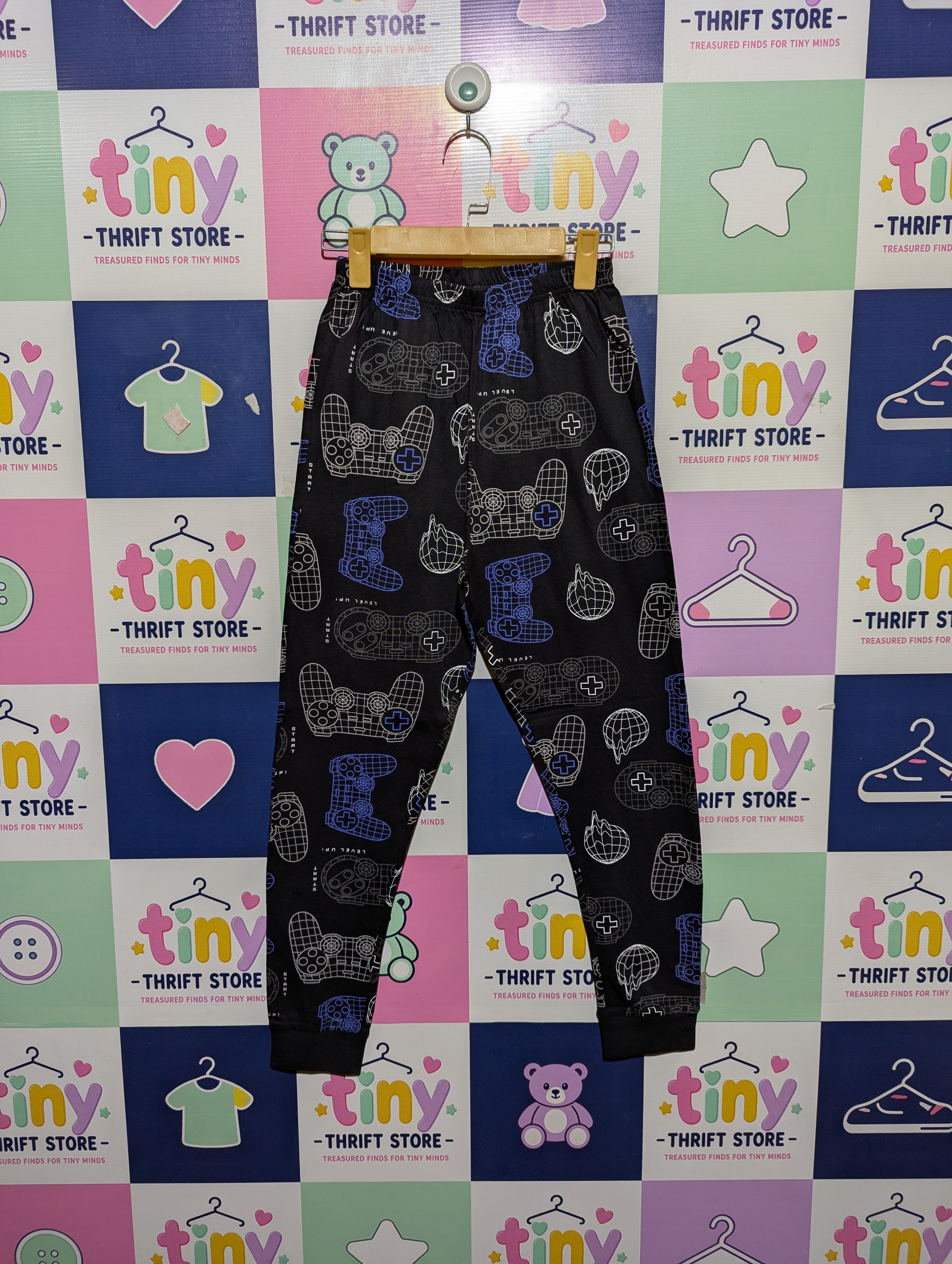 Matalan Boys Black "Gamer Controller" Print Jogger Pants - Size 12 Years (Estimated Age 12 Years) AB2