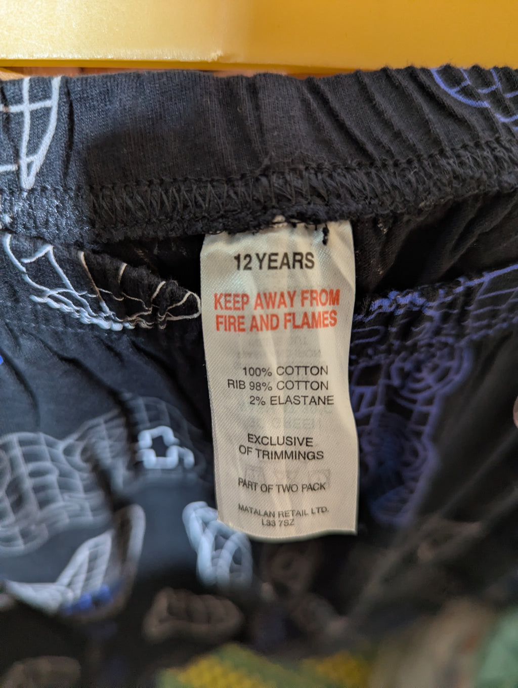 Matalan Boys Black "Gamer Controller" Print Jogger Pants - Size 12 Years (Estimated Age 12 Years) AB2