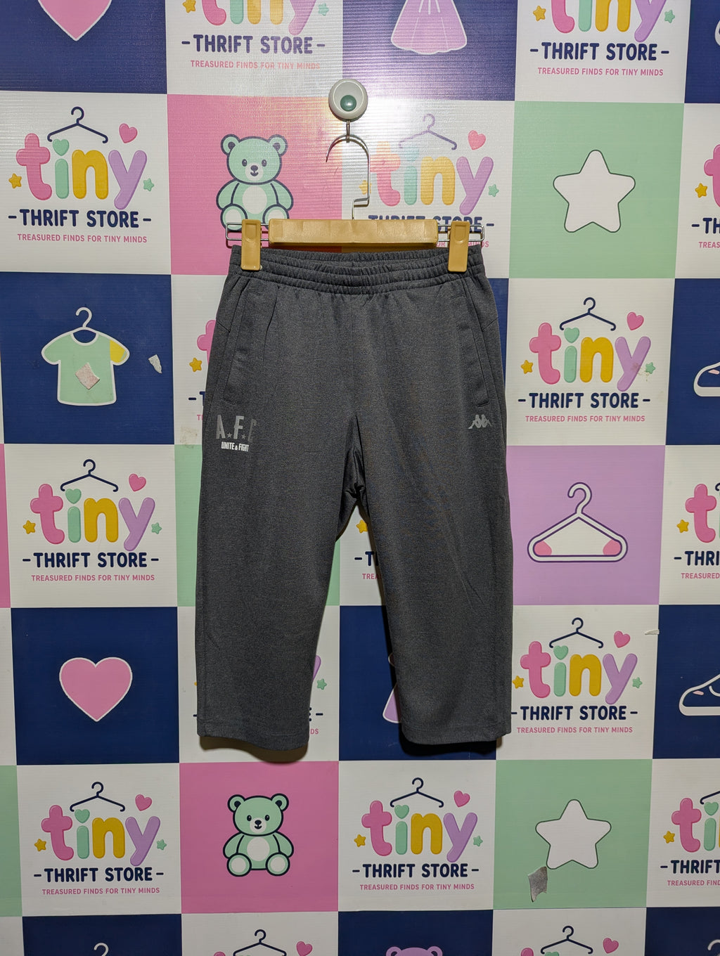 Kappa Boys Heather Grey "Unite & Fight" Casual Shorts - Size Estimated Age 10-12 Years AB2