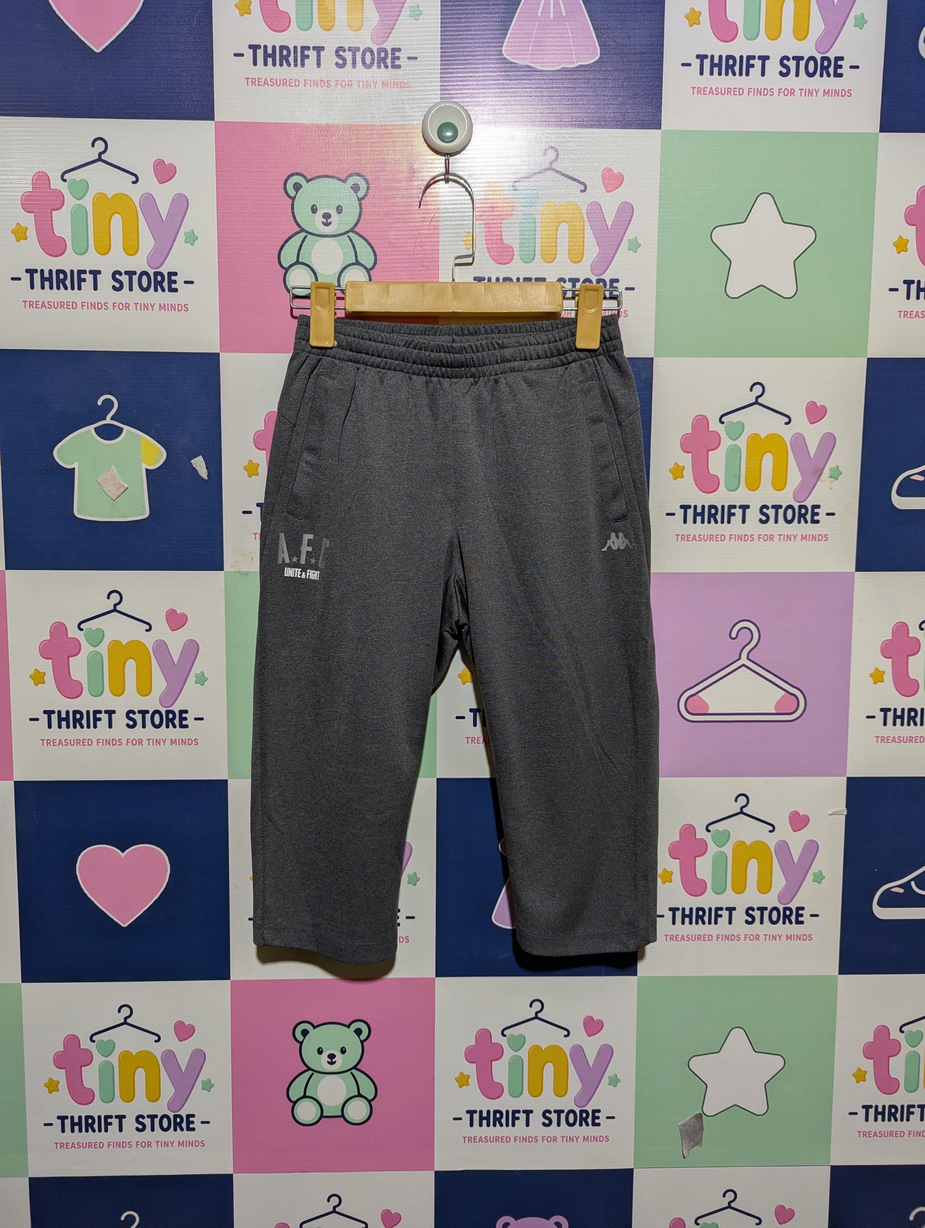 Kappa Boys Heather Grey "Unite & Fight" Casual Shorts - Size Estimated Age 10-12 Years AB2