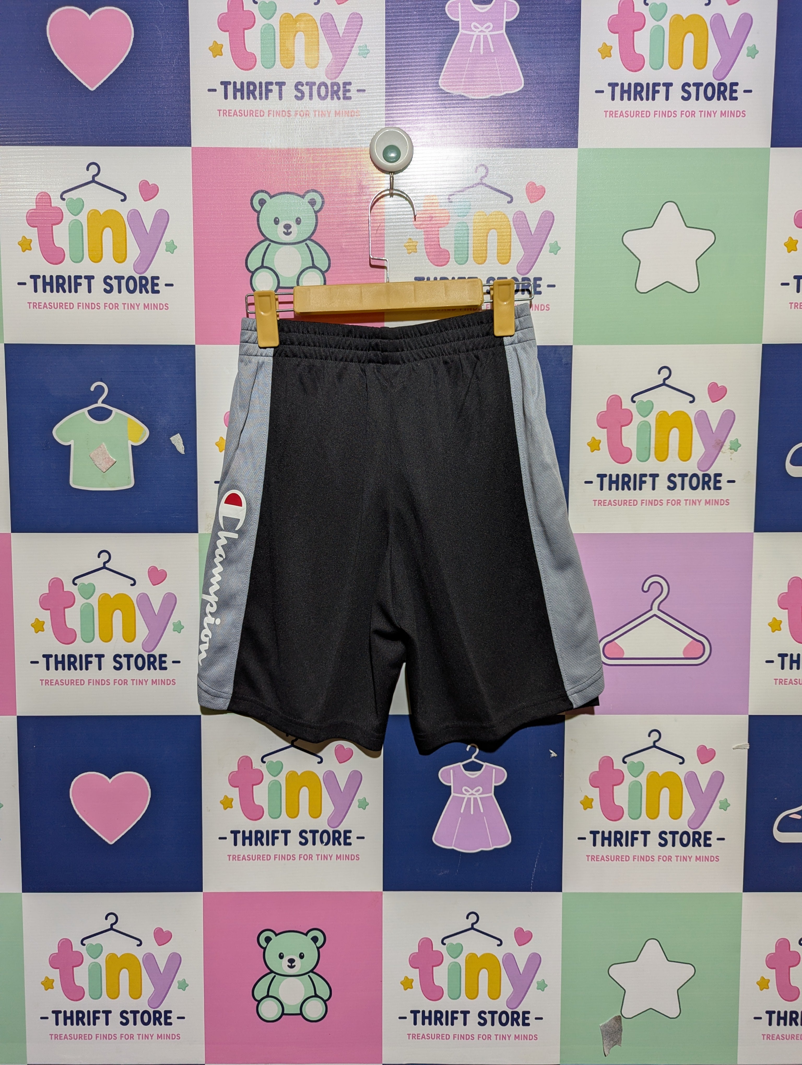 Champion Boys Black & Grey Sporty Athletic Shorts - Size Estimated Age 11-12 Years AB2