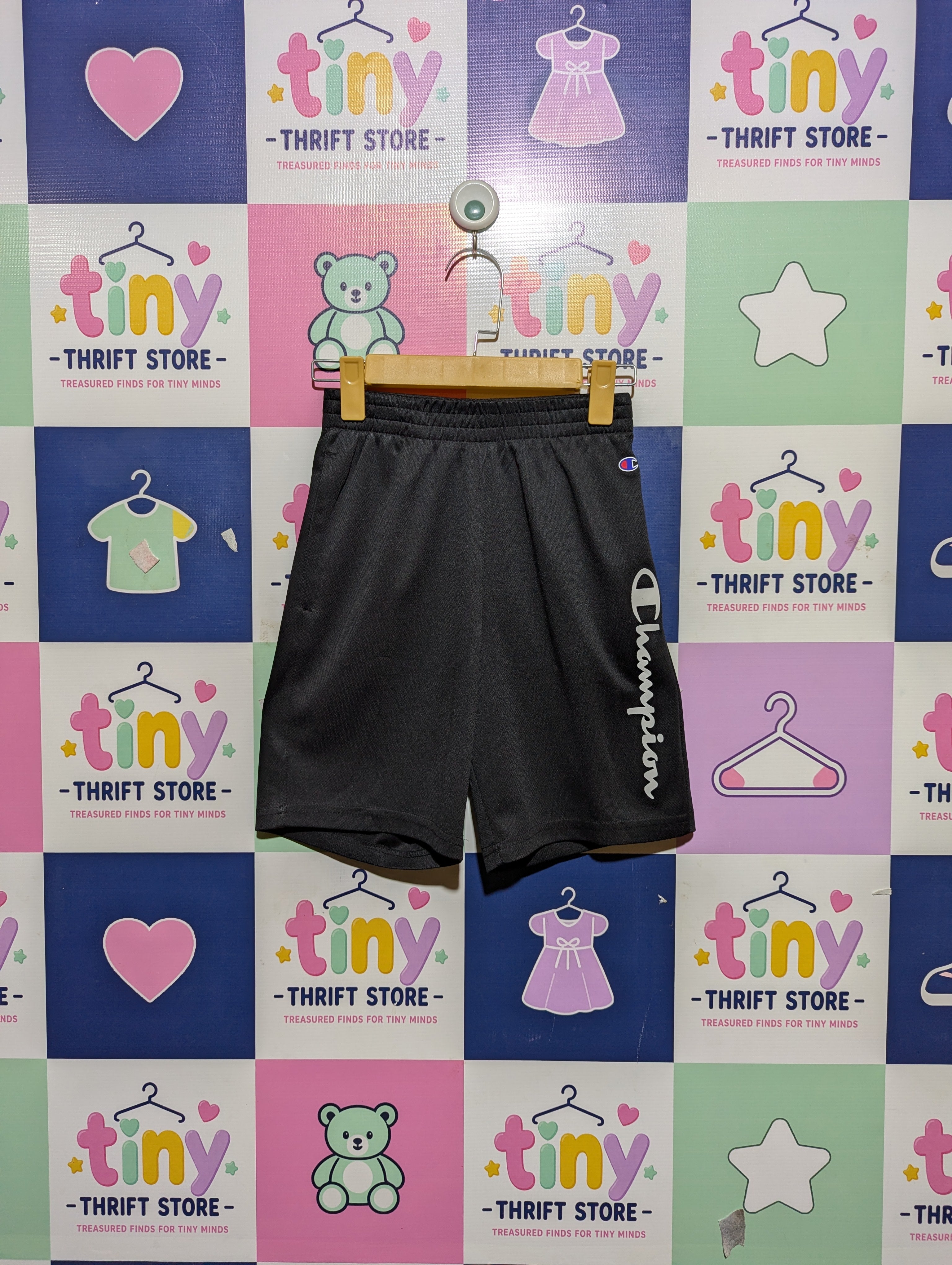 Champion Boys Black "Sporty" Athletic Shorts - Size Estimated Age 10-12 Years AB2