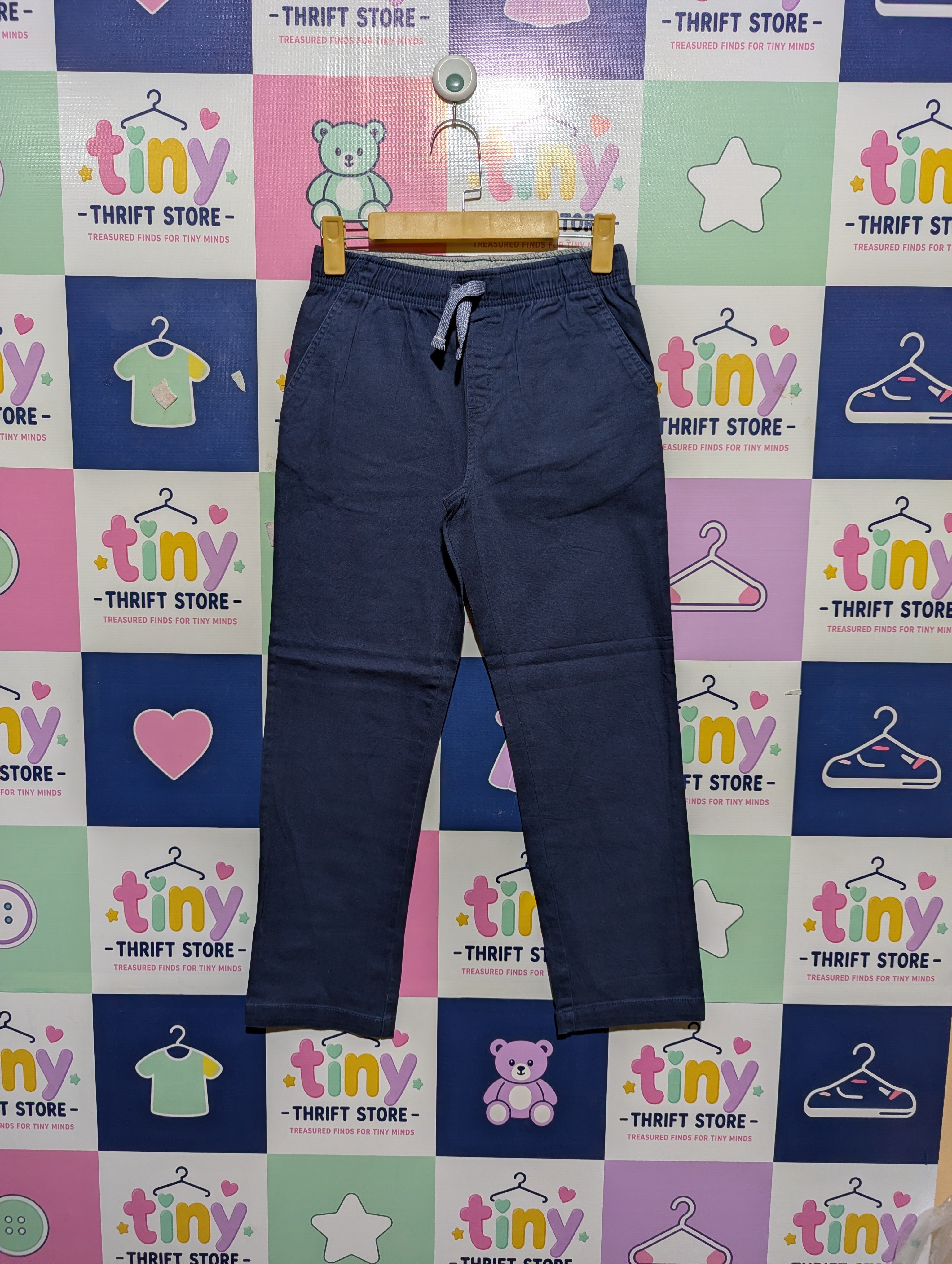 Wonder Nation Boys Navy Blue "Everyday" Pull-On Pants - Size Estimated Age 10-12 Years AB2