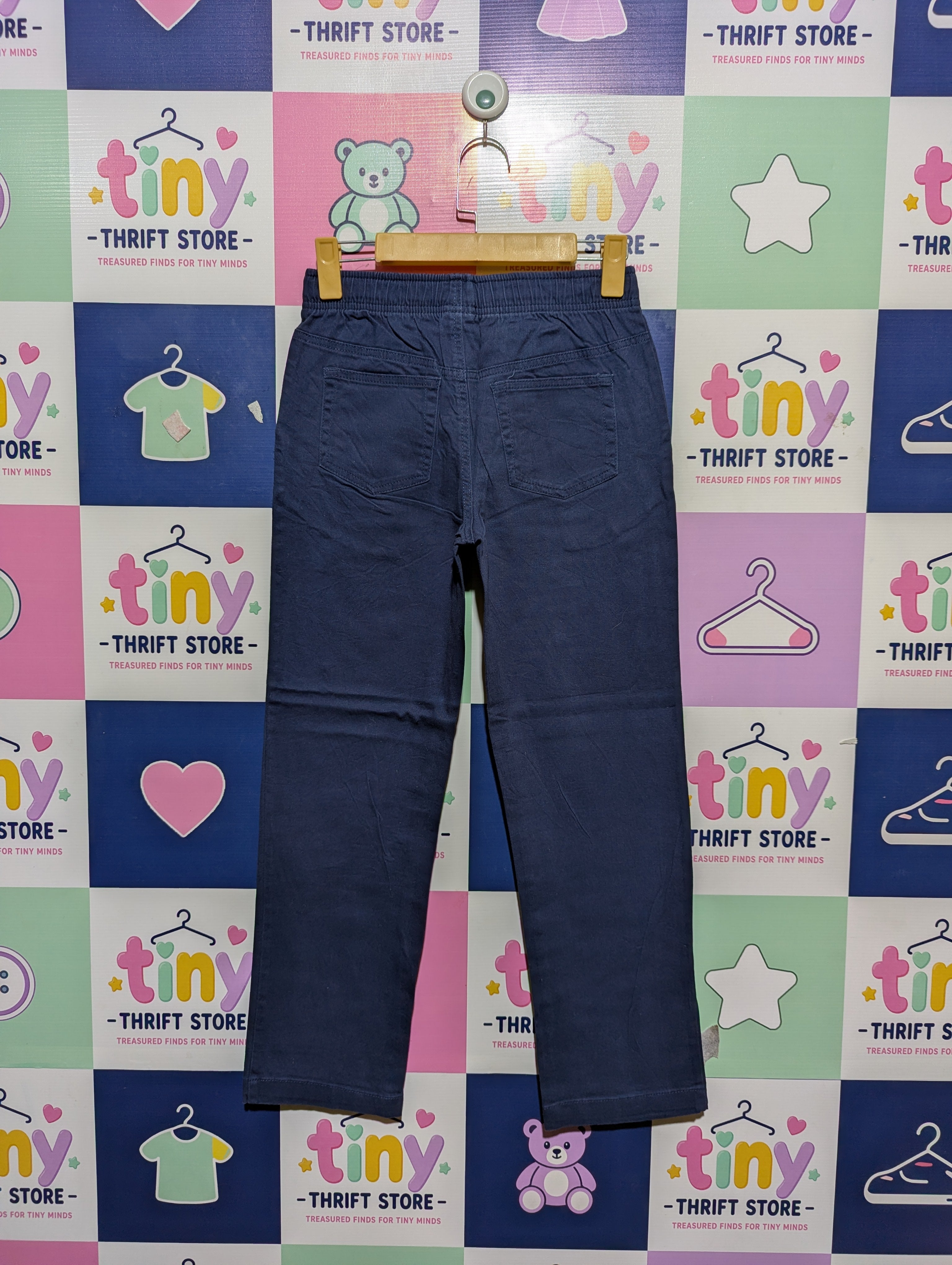 Wonder Nation Boys Navy Blue "Everyday" Pull-On Pants - Size Estimated Age 10-12 Years AB2