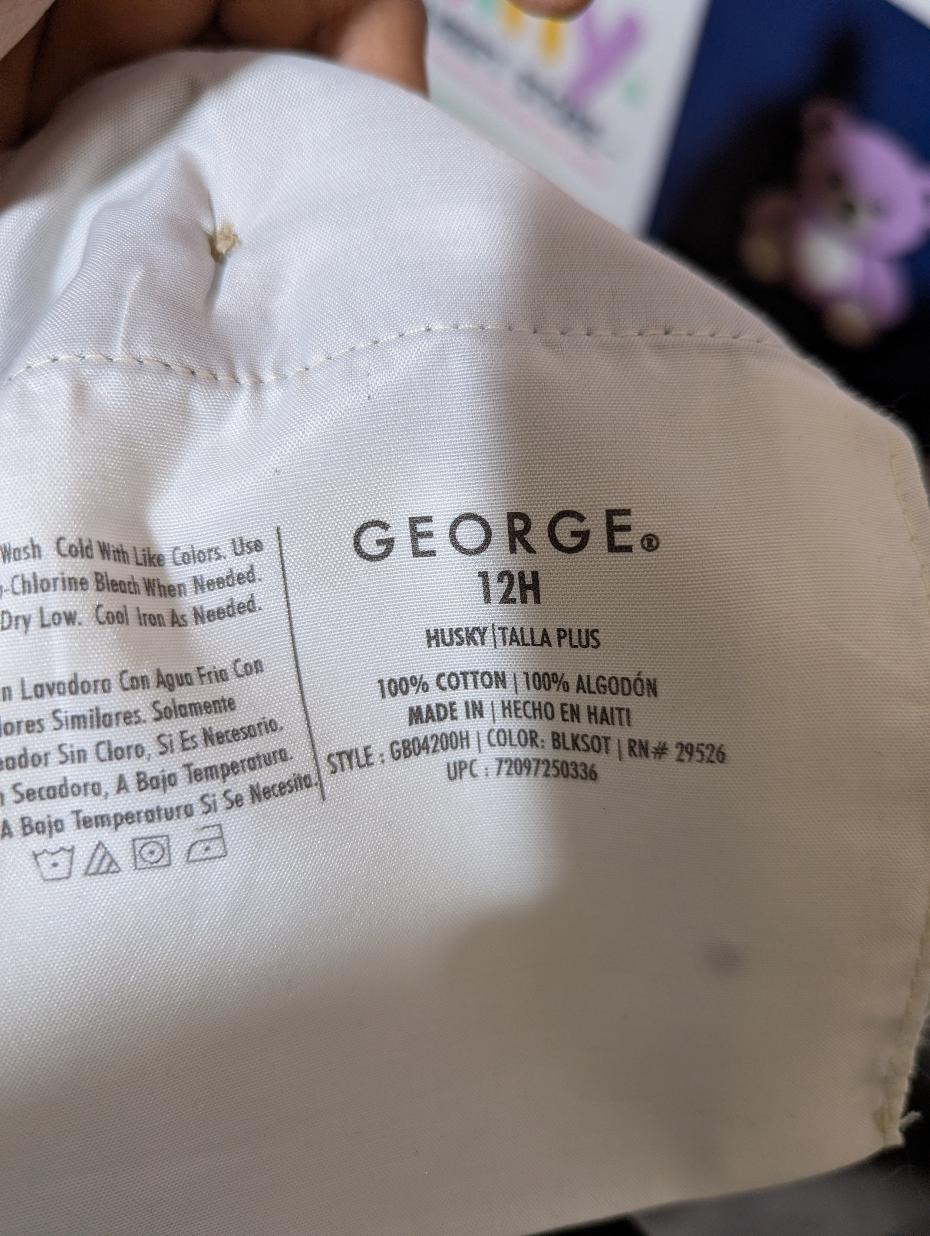 George Boys Black Classic "Husky" Fit Pants - Size Estimated Age 10-12 Years AB2