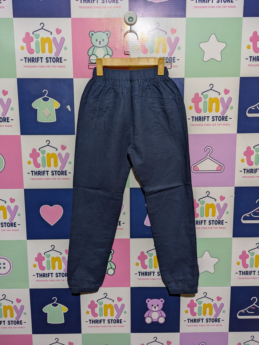Cunyi Kids Unisex Casual Blue Linen-Blend Joggers - Size Estimated Age 11-12 Years AB2