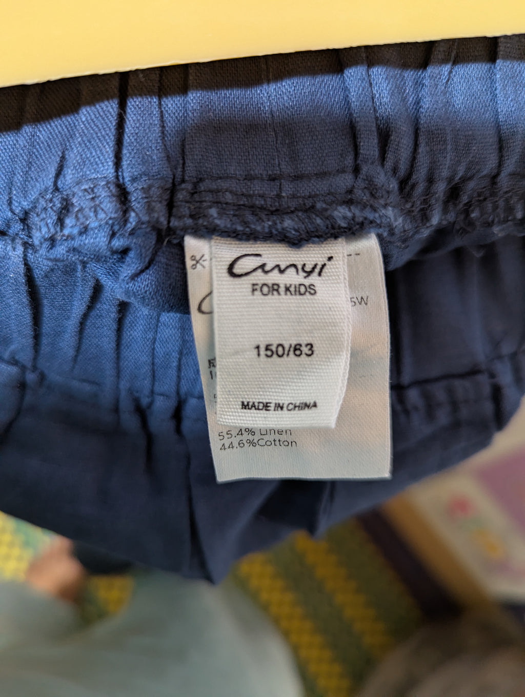 Cunyi Kids Unisex Casual Blue Linen-Blend Joggers - Size Estimated Age 11-12 Years AB2