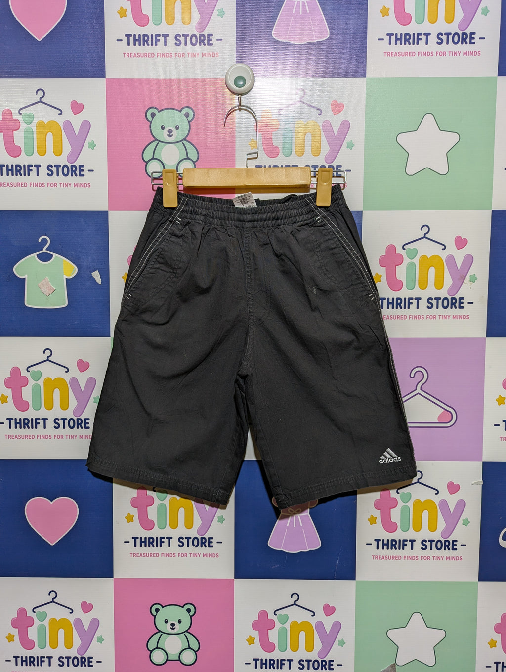 Adidas Boys Black Sporty Shorts - Size Estimated Age 11-12 Years AB2