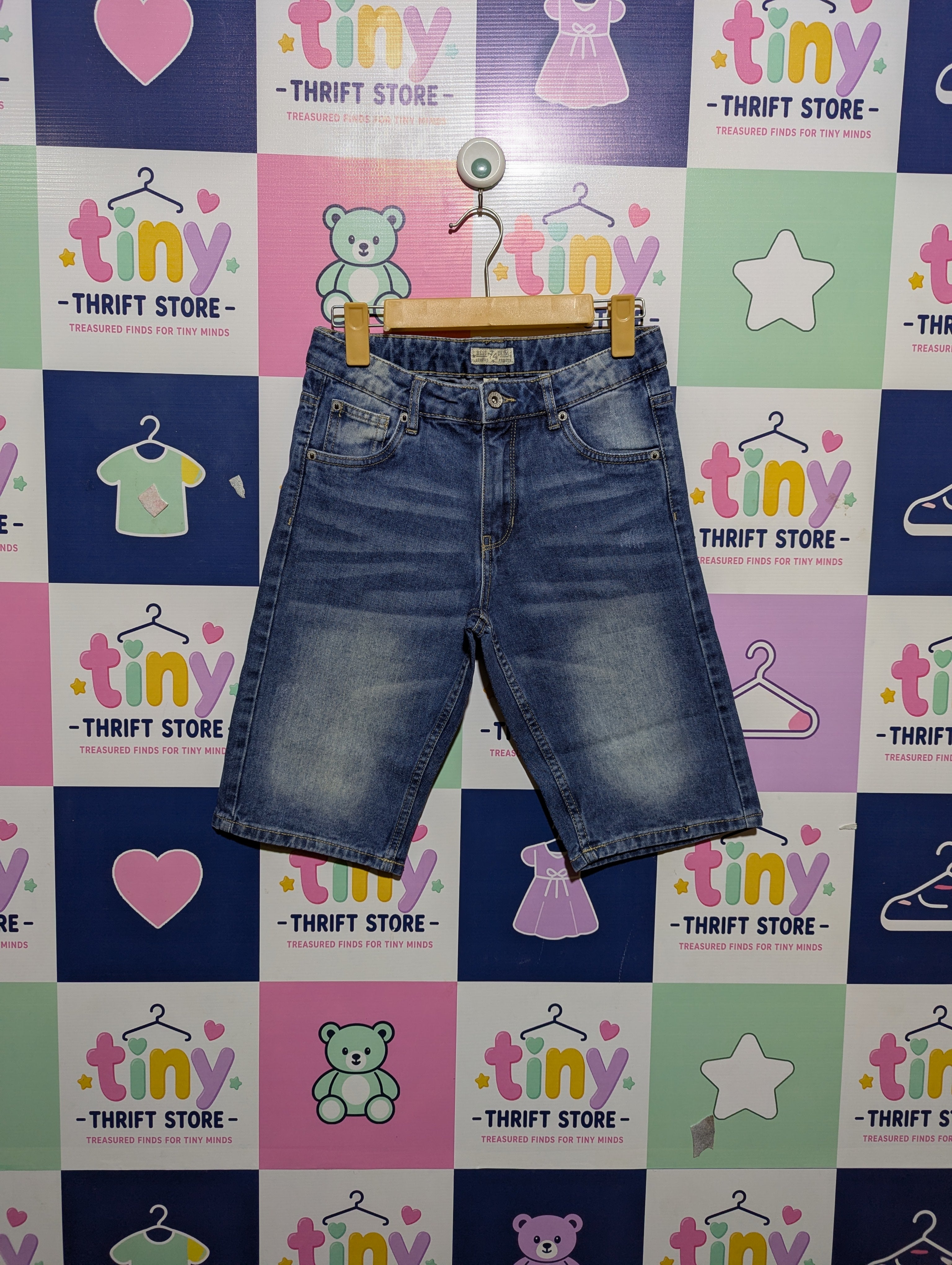 Best 74 Denim Boys Classic Blue Denim Shorts - Size Estimated Age 12 Years AB2