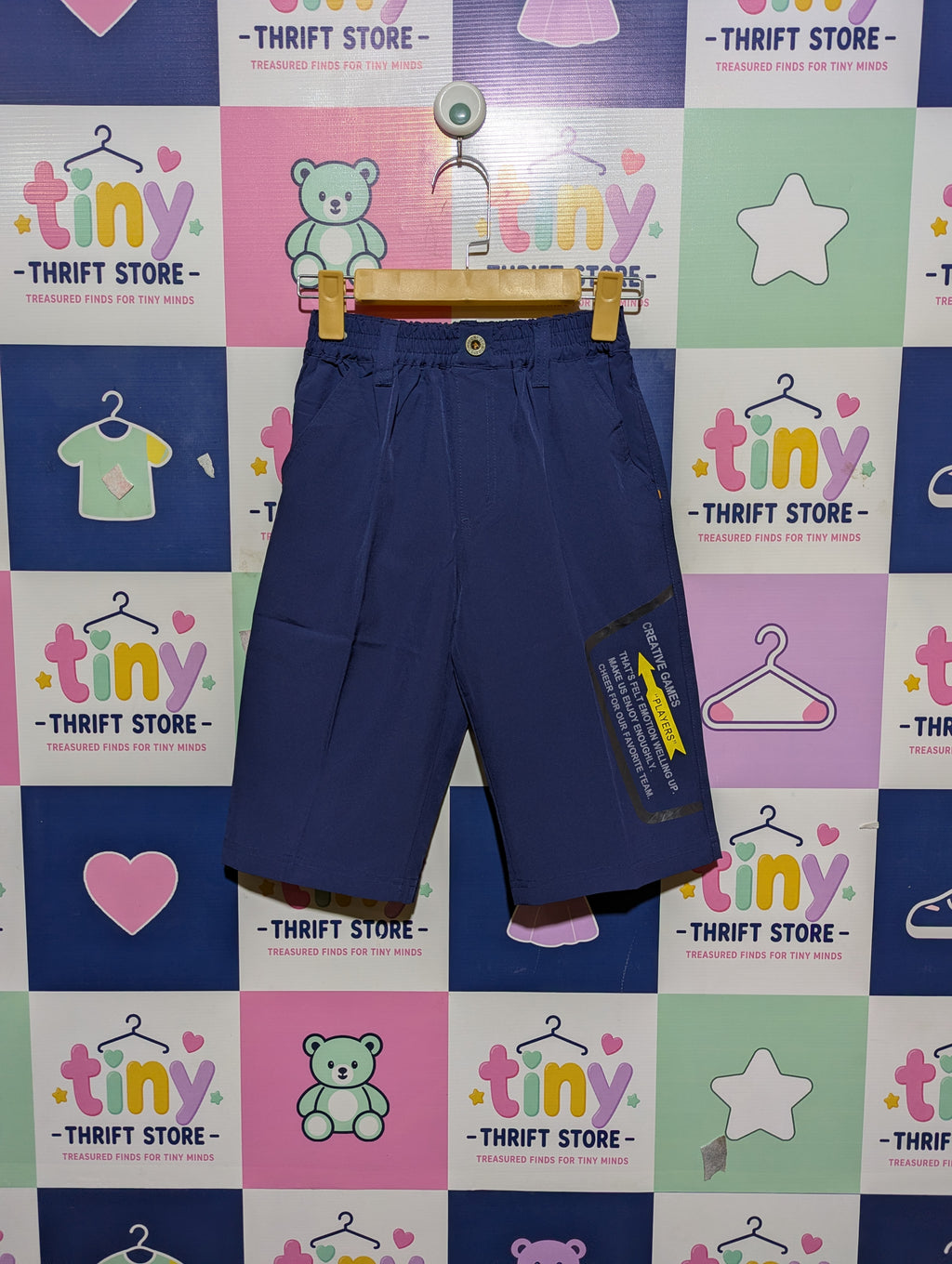 Boys Dark Blue "Creative Games" Performance Shorts - Size Estimated Age 10-12 Years AB2