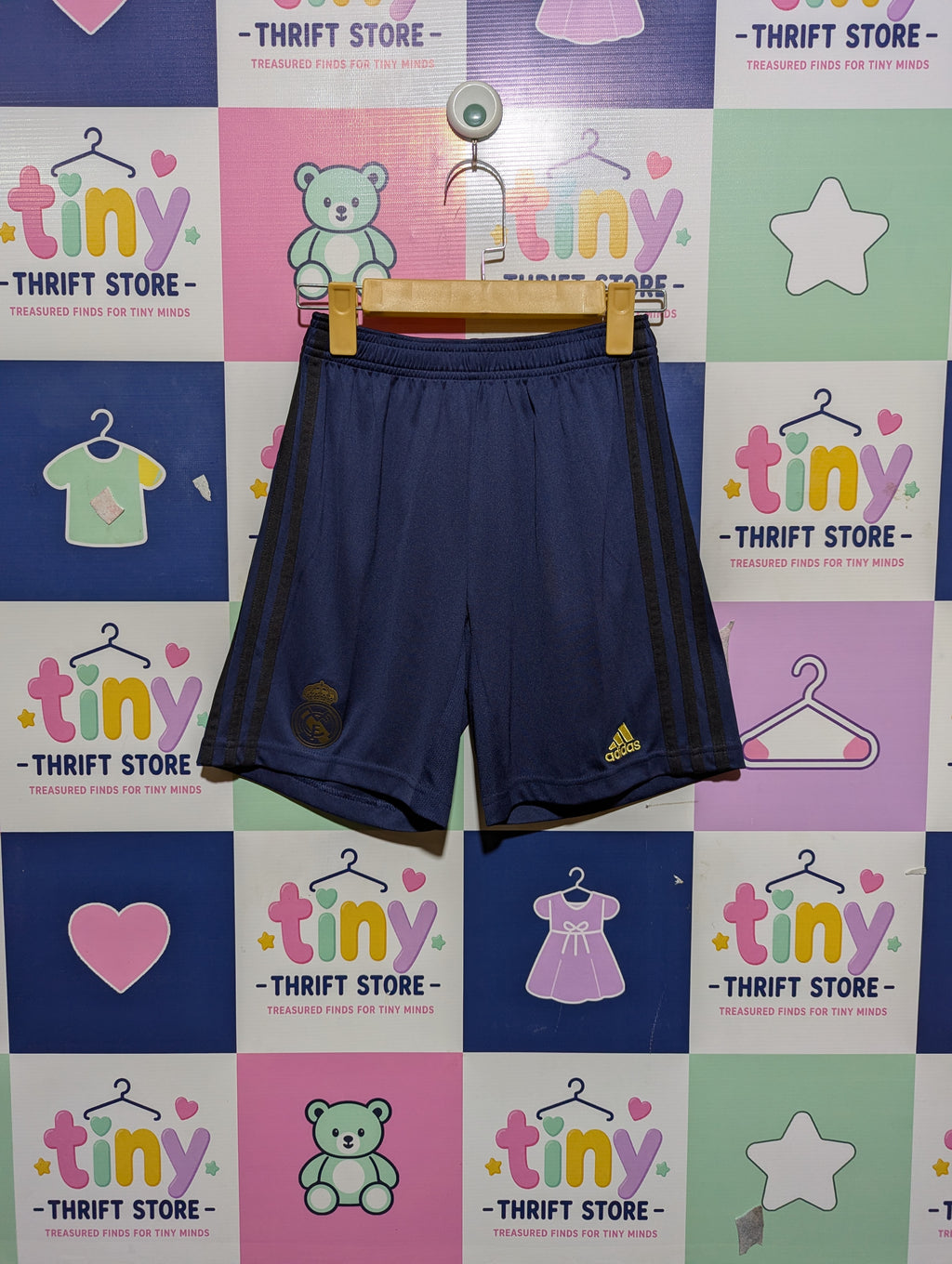 Adidas Boys Navy Blue Performance Sports Shorts - Size Estimated Age 11-12 Years AB2