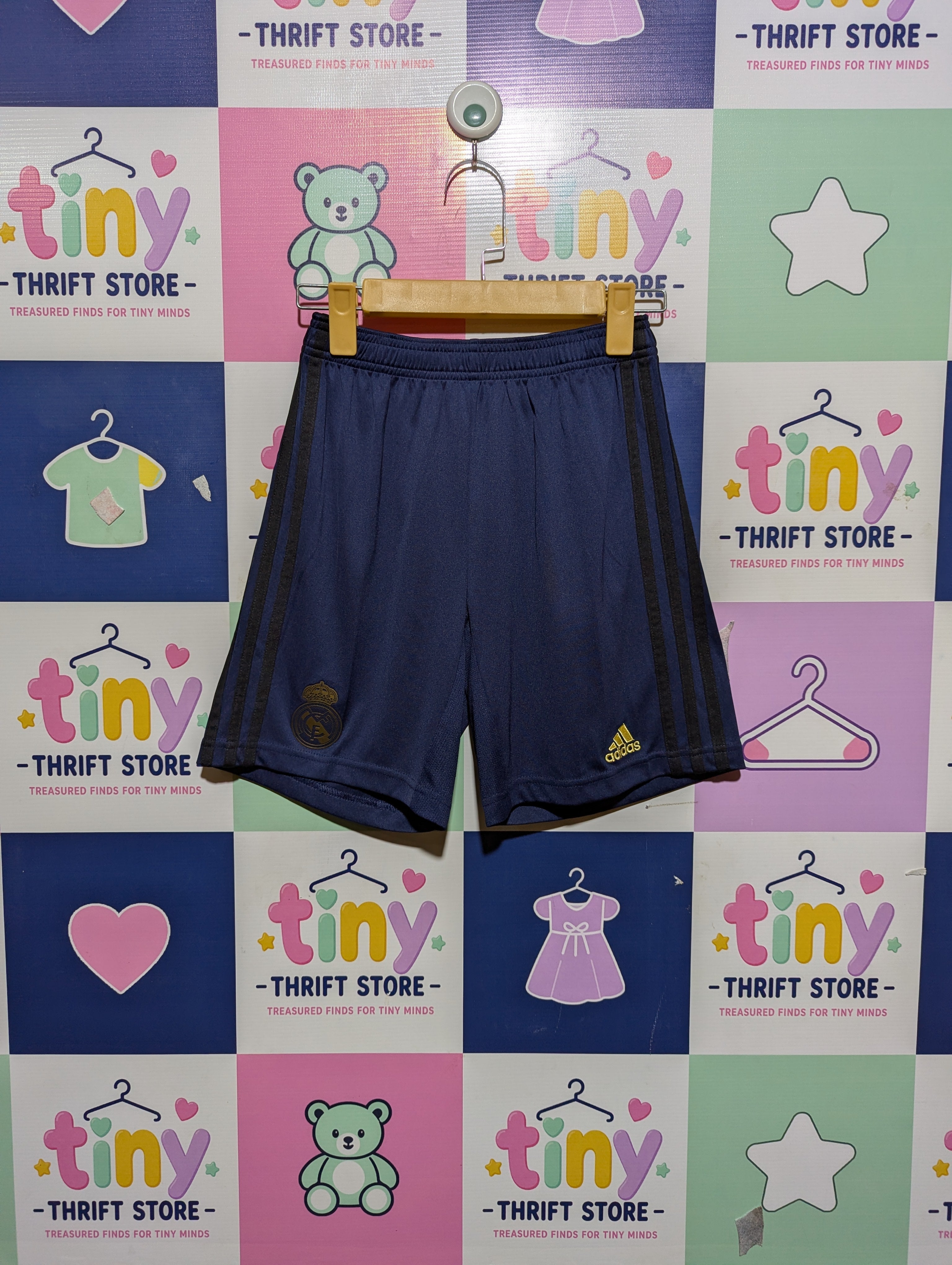 Adidas Boys Navy Blue Performance Sports Shorts - Size Estimated Age 11-12 Years AB2