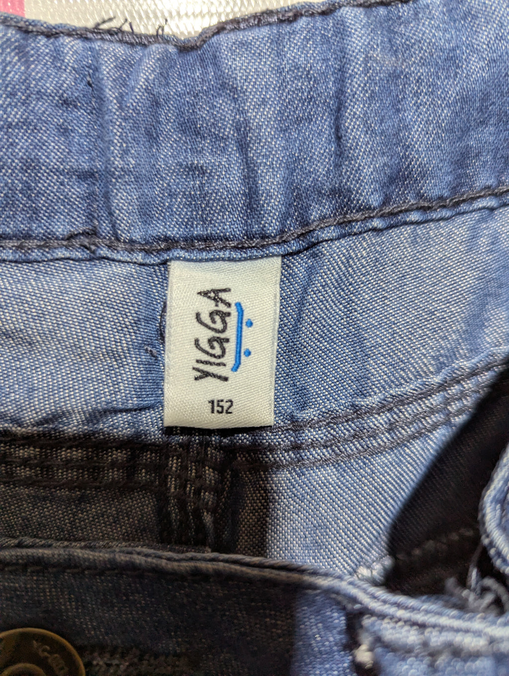 Yigga Boys Blue Denim Cargo Shorts - Size 152 (Estimated Age 12 Years) AB2