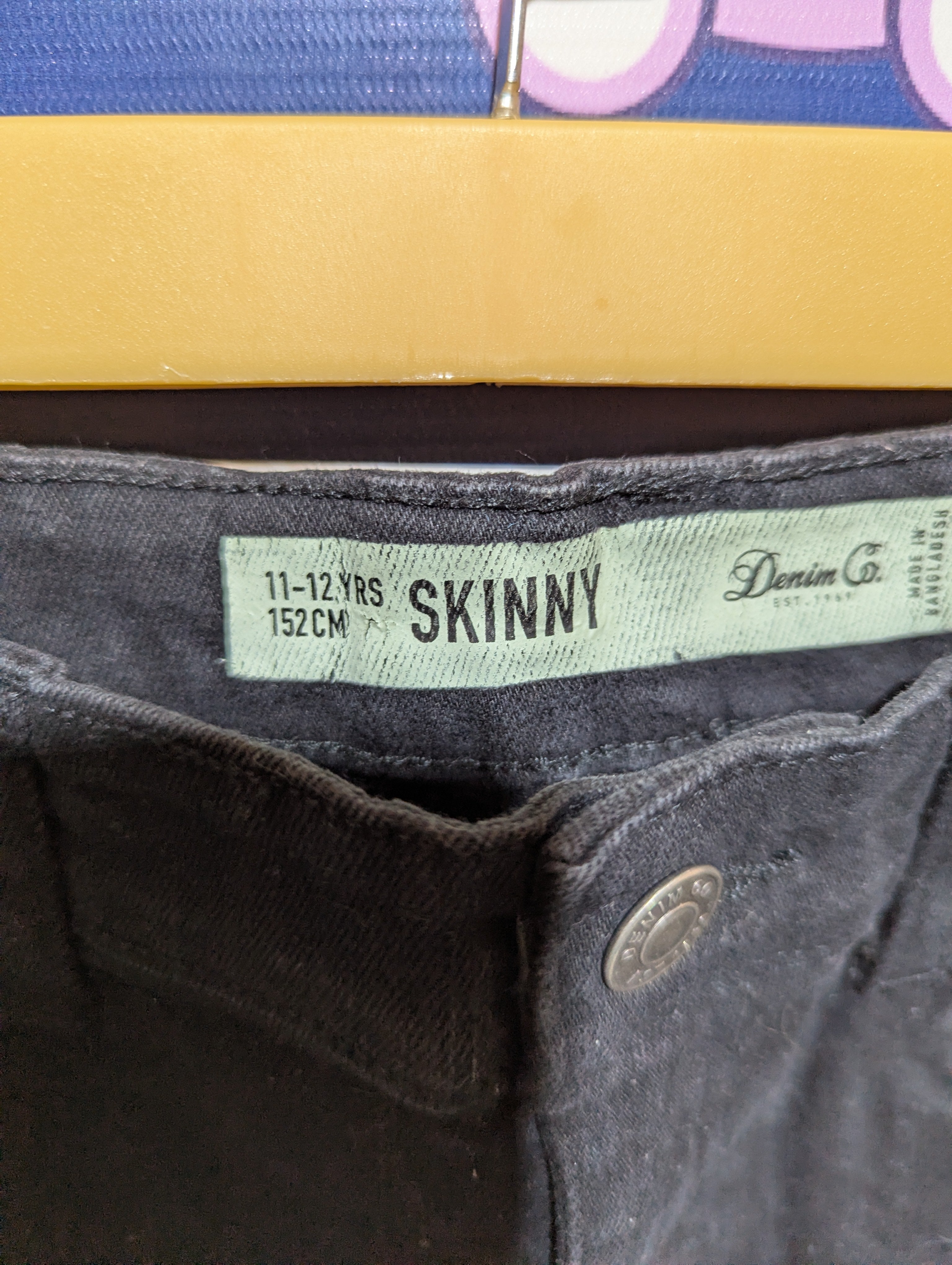 Denim Co. Boys Black Skinny Shorts - Size 152 (Estimated Age 11-12 Years) AB2