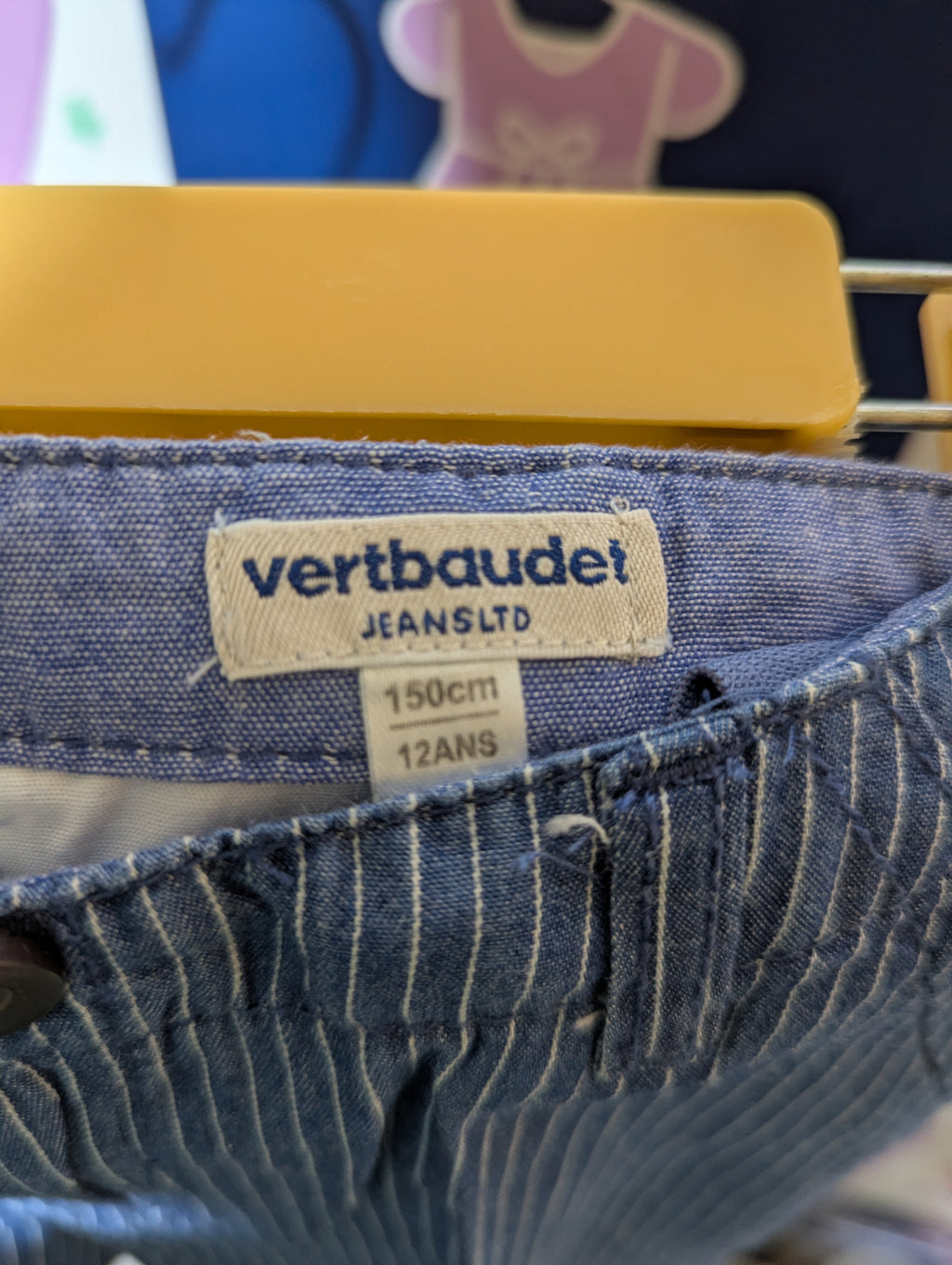 Vertbaudet Boys Blue Pinstripe Casual Shorts - Size 150 (Estimated Age 12 Years) AB2
