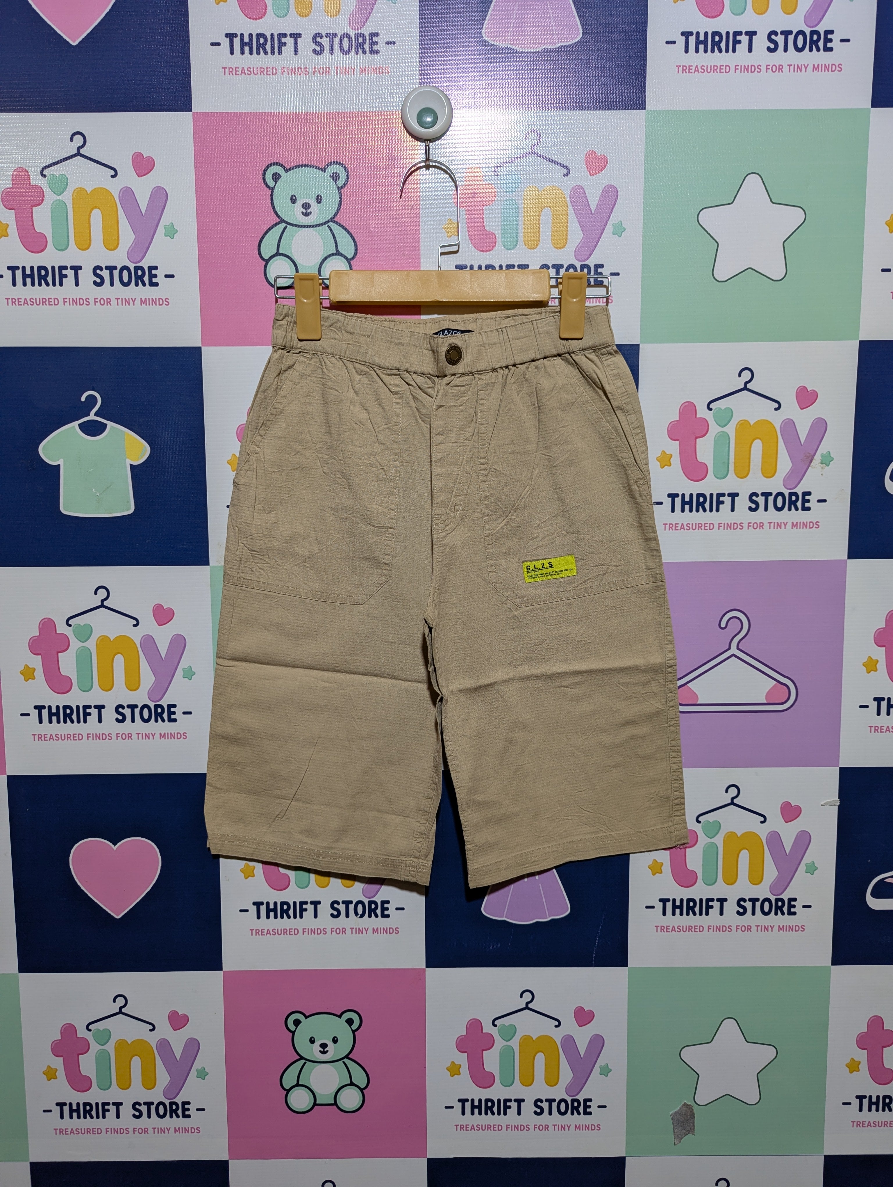 Glazos Boys Beige Casual Shorts - Size 160 (Estimated Age 13-14 Years) AB2