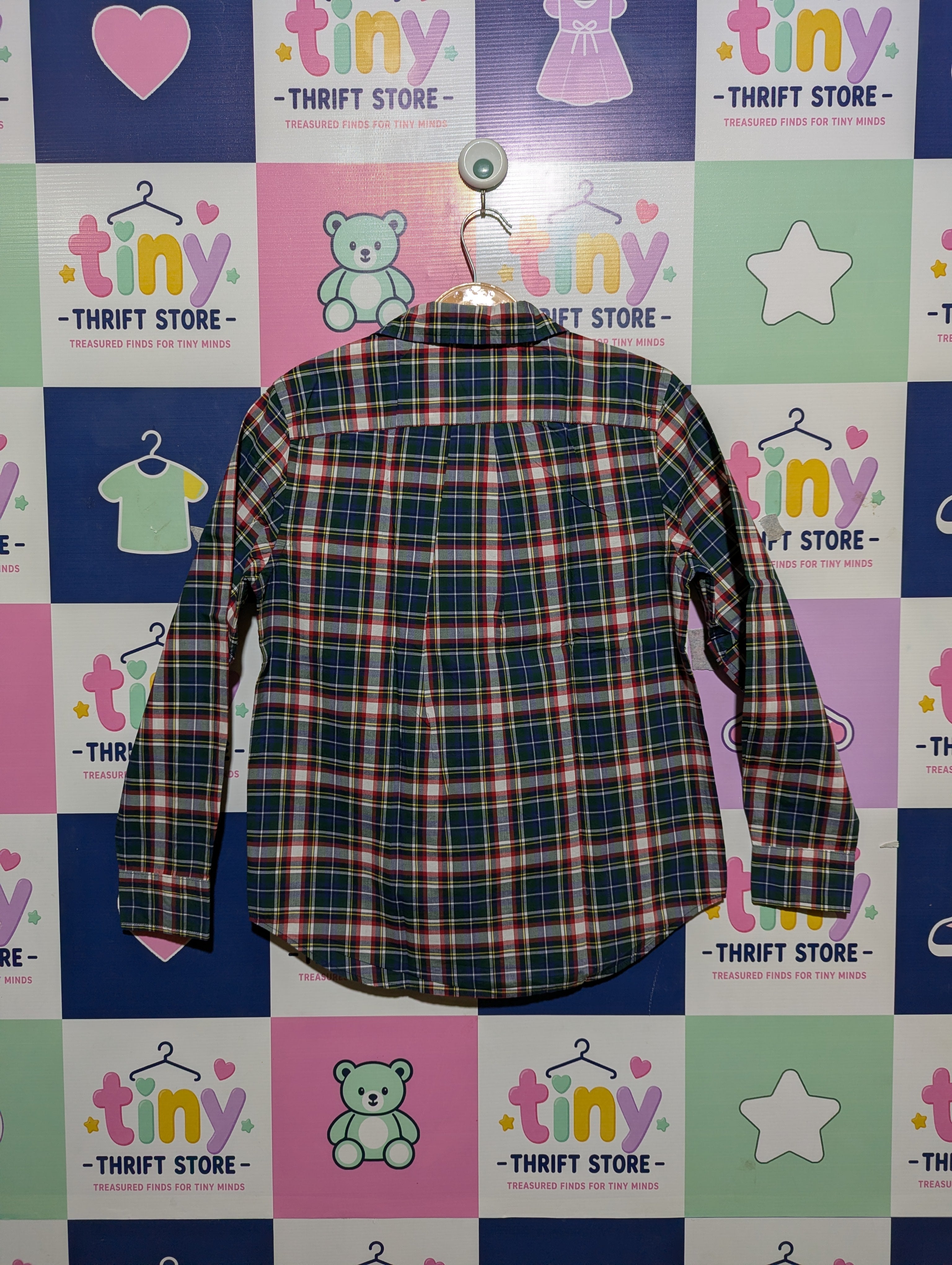 Ralph Lauren Boys Multi-Color Plaid Button-Down Shirt - Size Medium (10-12) Estimated Age 10-12 Years AB2