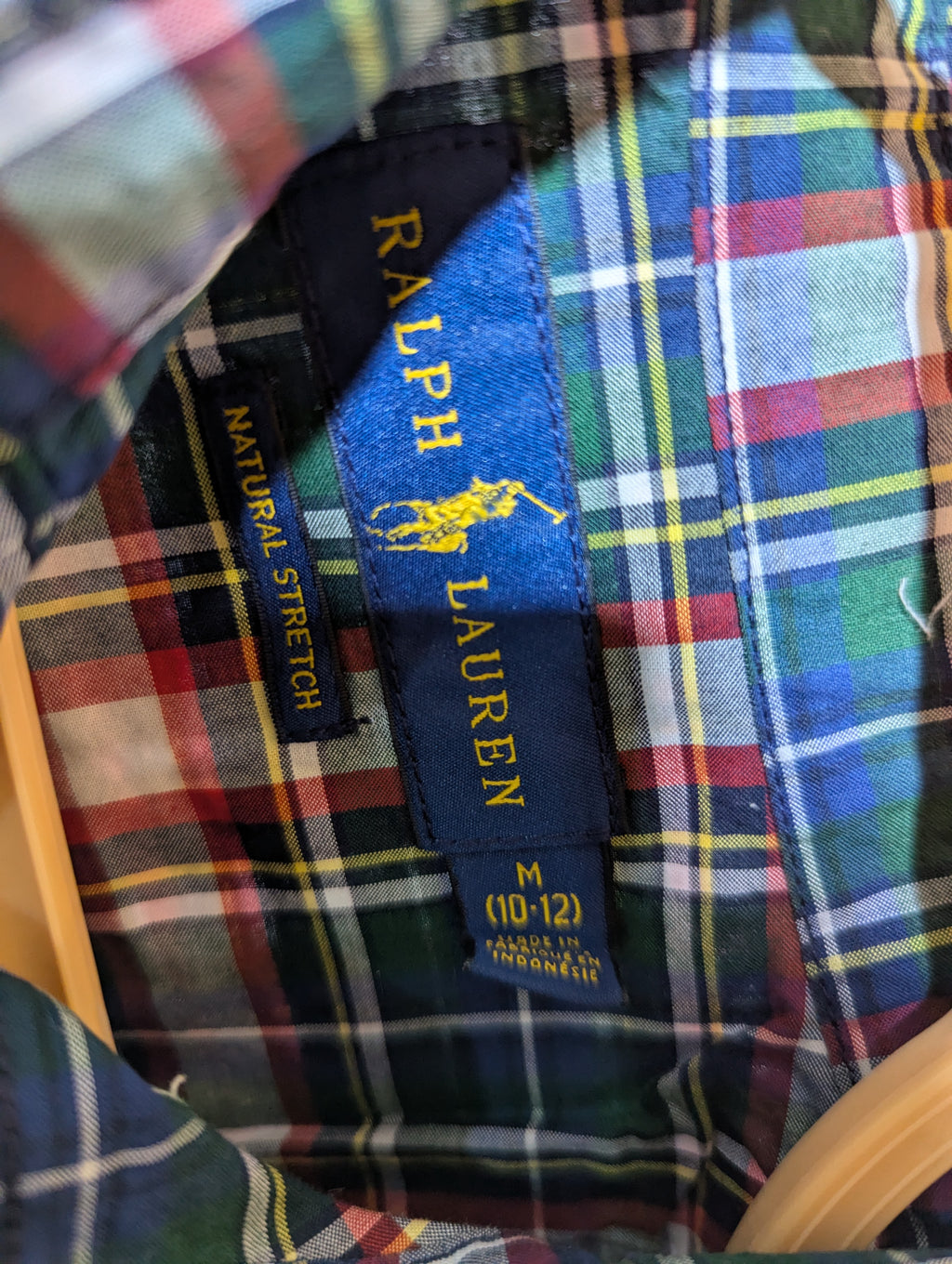 Ralph Lauren Boys Multi-Color Plaid Button-Down Shirt - Size Medium (10-12) Estimated Age 10-12 Years AB2